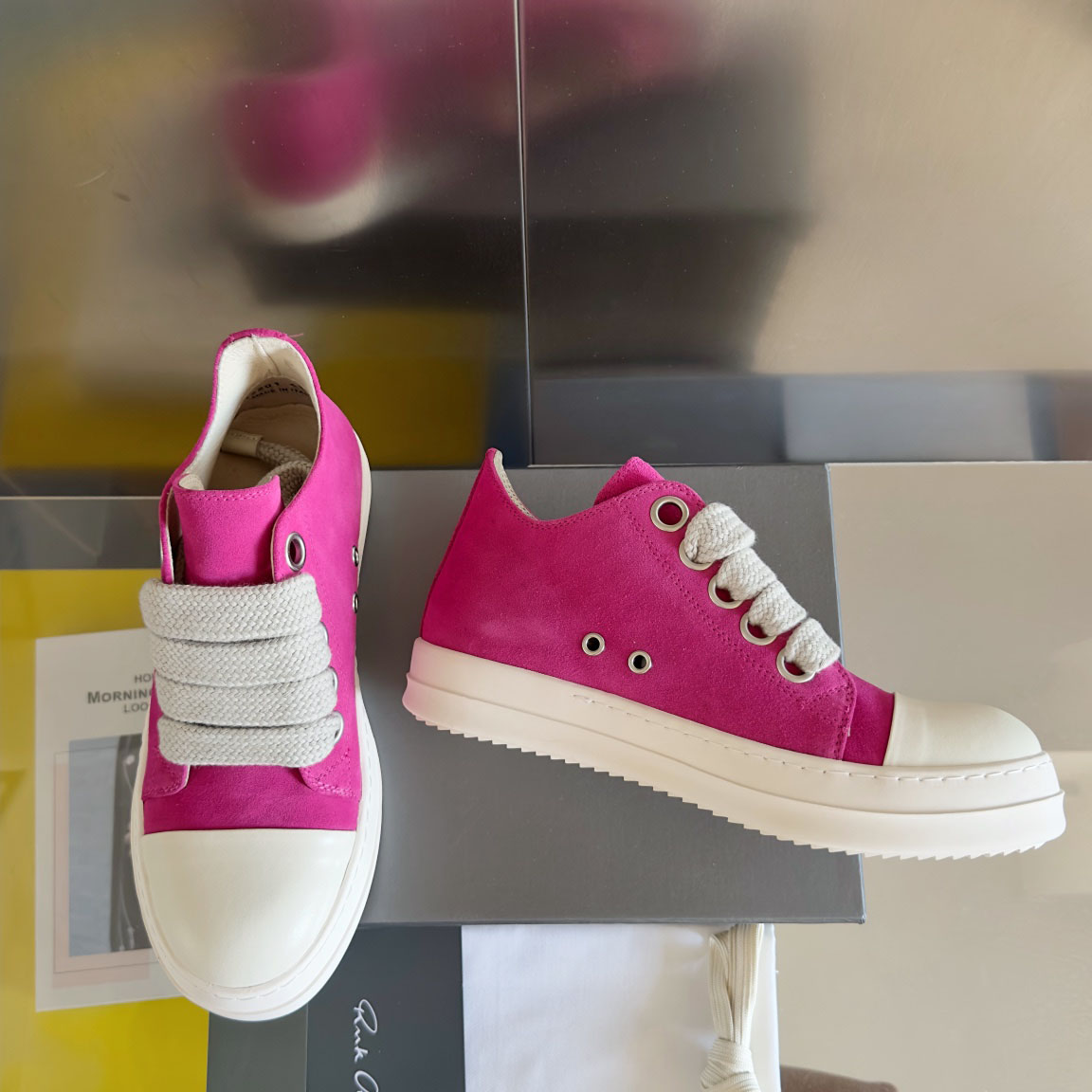 Rick Owens Laces Low-top  Sneakers - FashionPlug