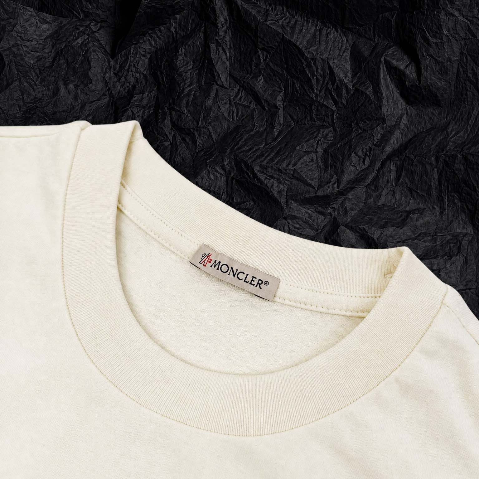 Moncler Striped Logo Cotton Jersey T-Shirt - FashionPlug