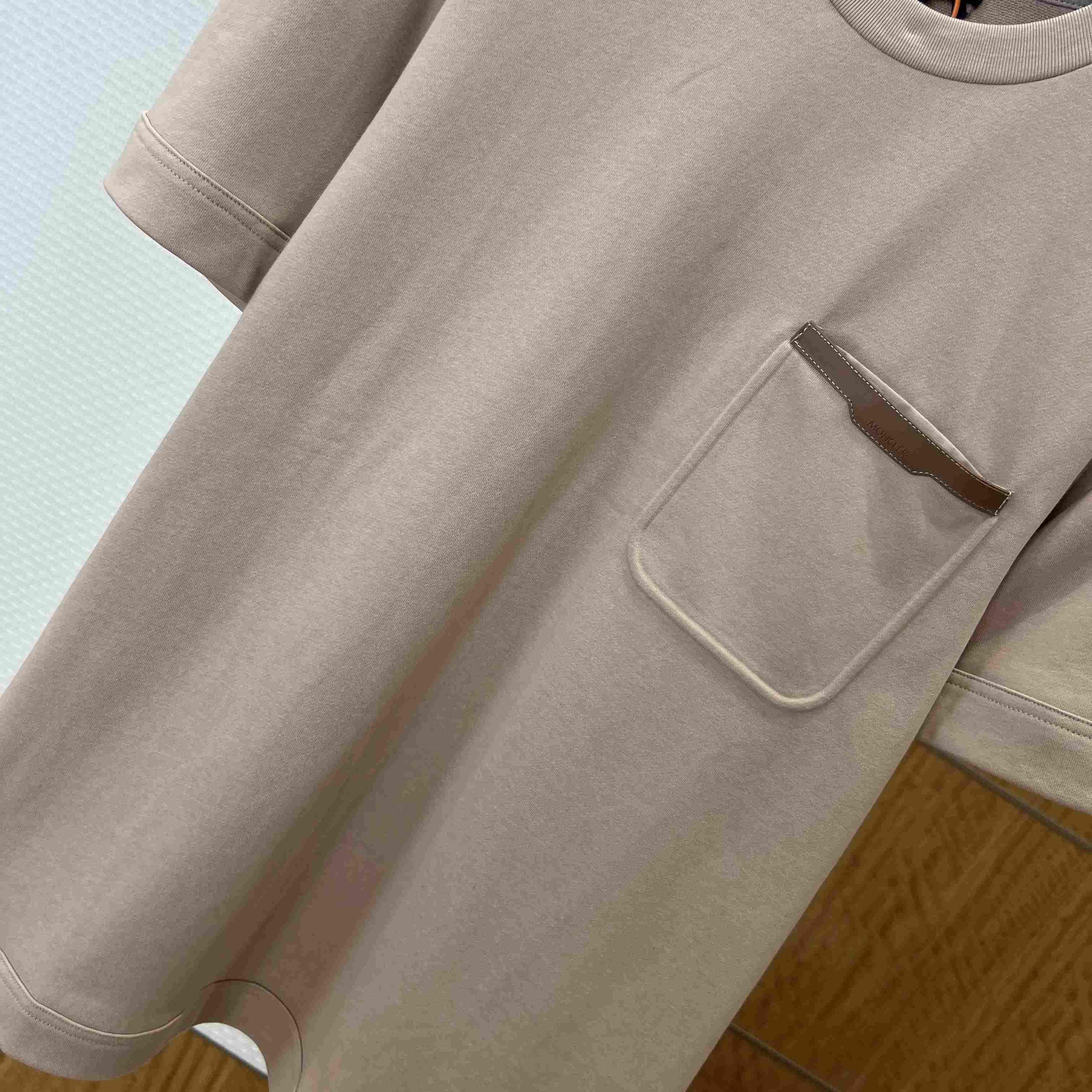 Moncler Leather-Trimmed Cotton T-Shirt - FashionPlug