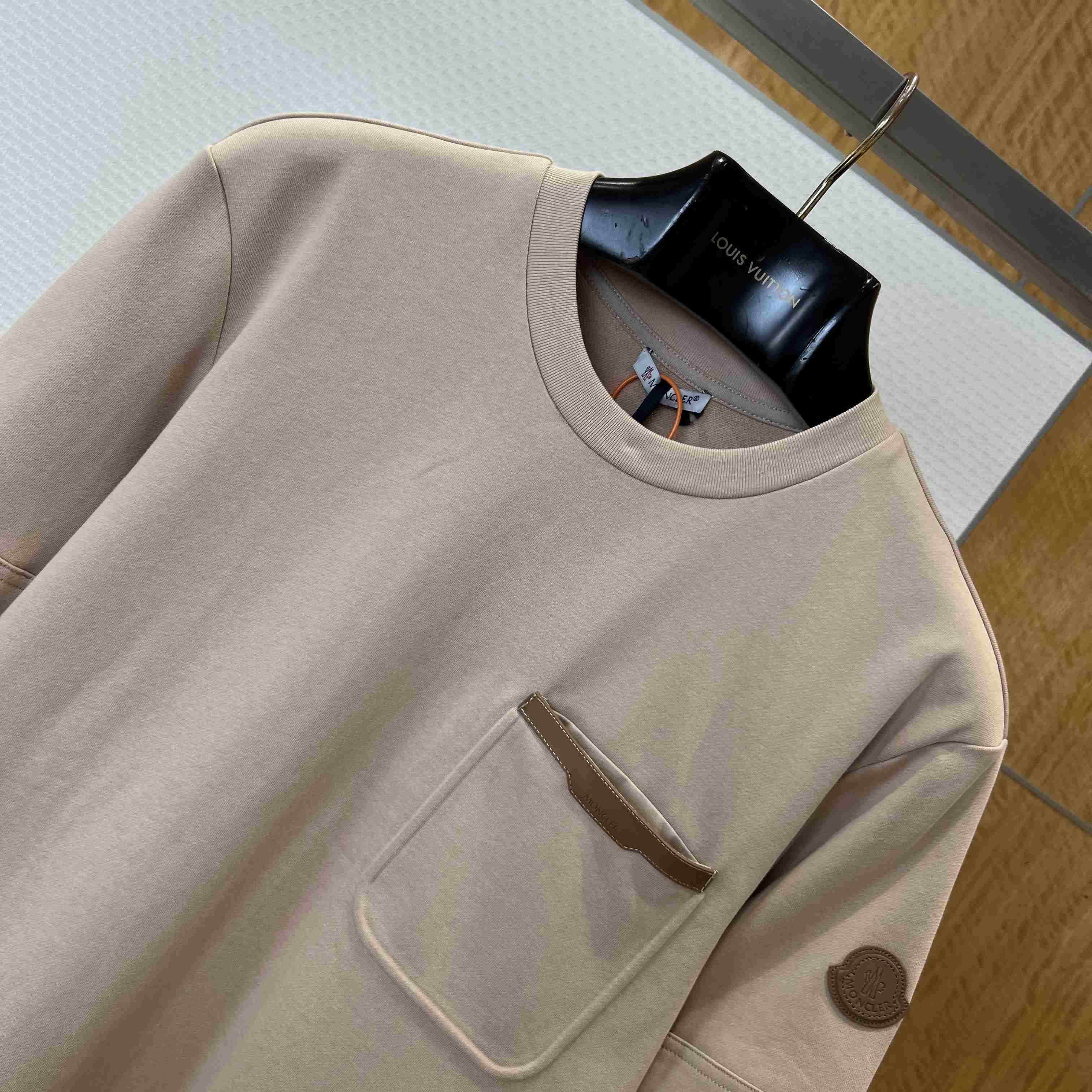Moncler Leather-Trimmed Cotton T-Shirt - FashionPlug