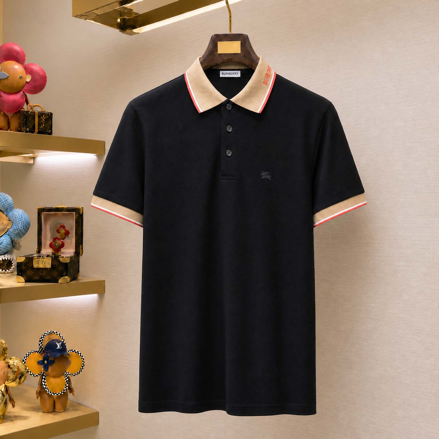 Burberry Logo Collar Cotton Polo Shirt - FashionPlug