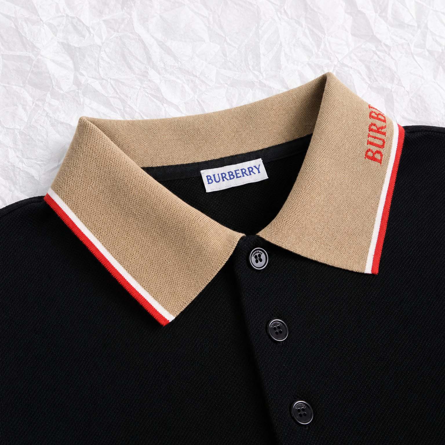 Burberry Logo Collar Cotton Polo Shirt - FashionPlug