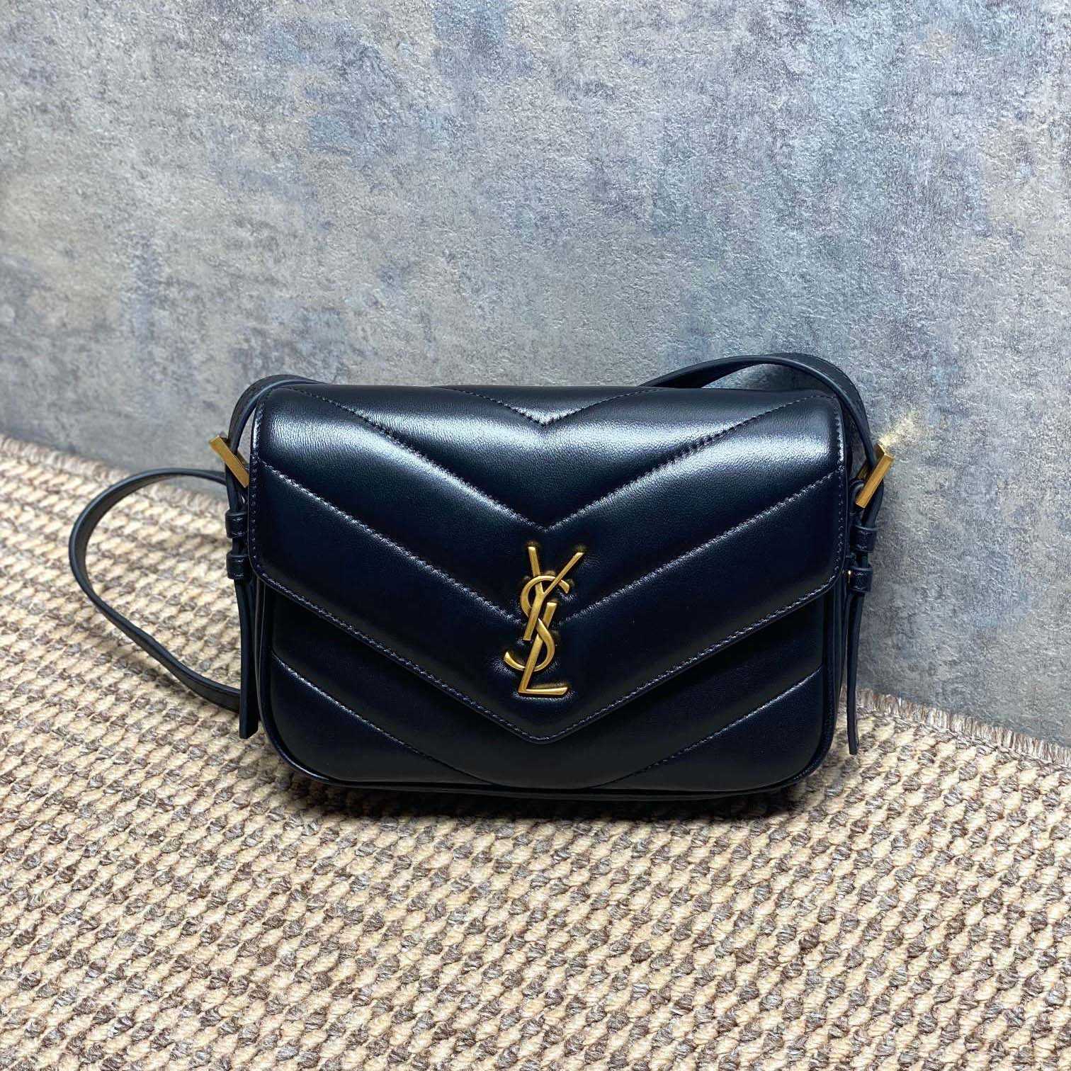 Saint Laurent LOULOU Toy Crossbody In MATELASSÉ Lambskin - FashionPlug