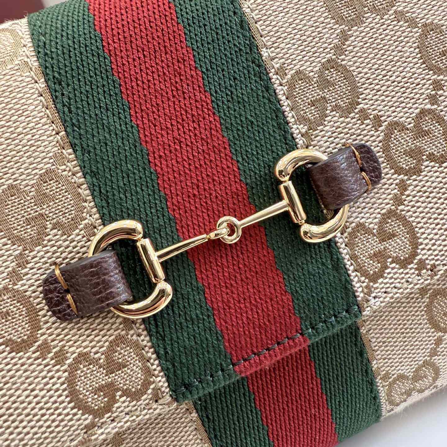 Gucci Horsebit Web Wallet With Strap - FashionPlug