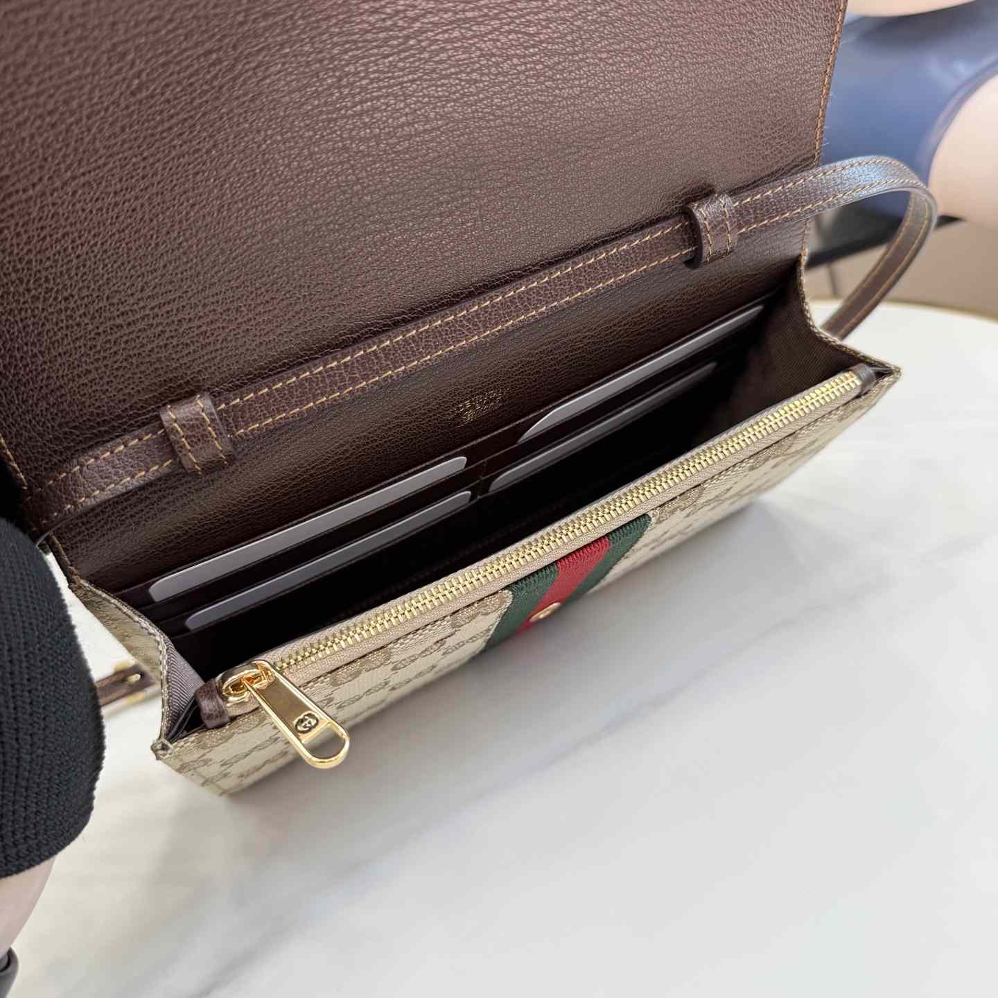 Gucci Horsebit Web Wallet With Strap - FashionPlug