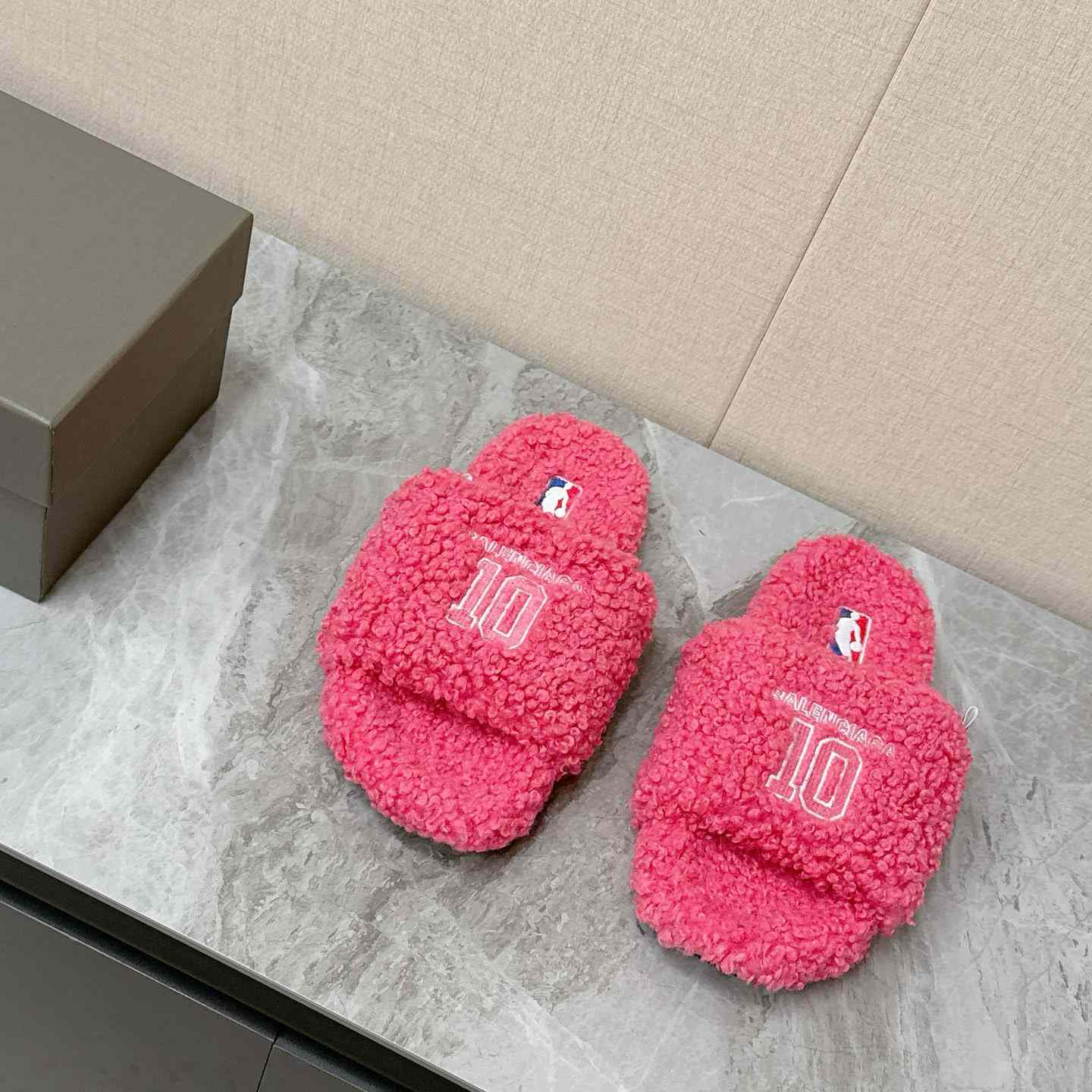 Balenciaga | Nba Collaboration Furry Open Mule - FashionPlug