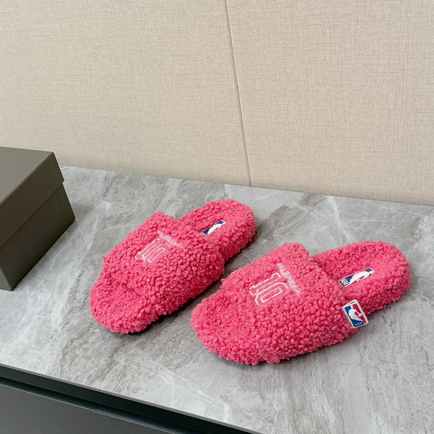 Balenciaga | Nba Collaboration Furry Open Mule - FashionPlug
