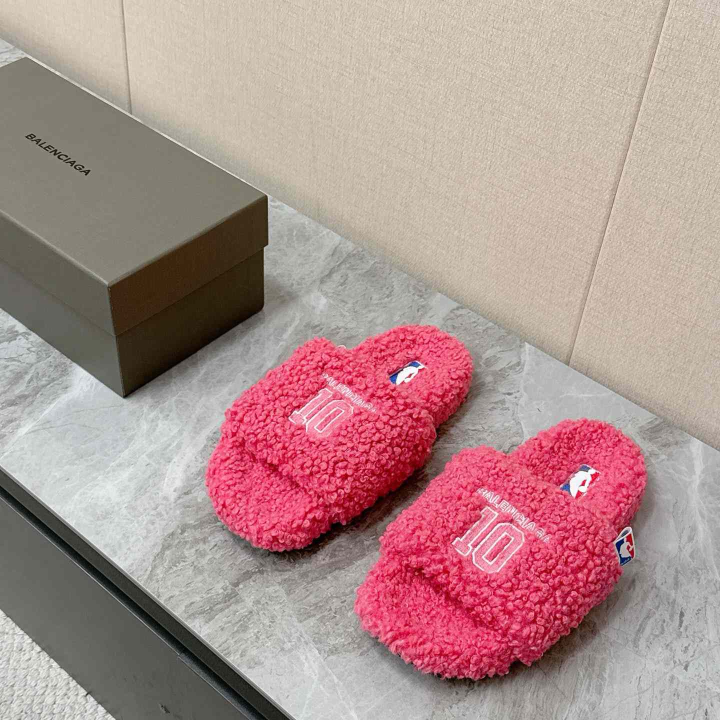 Balenciaga | Nba Collaboration Furry Open Mule - FashionPlug