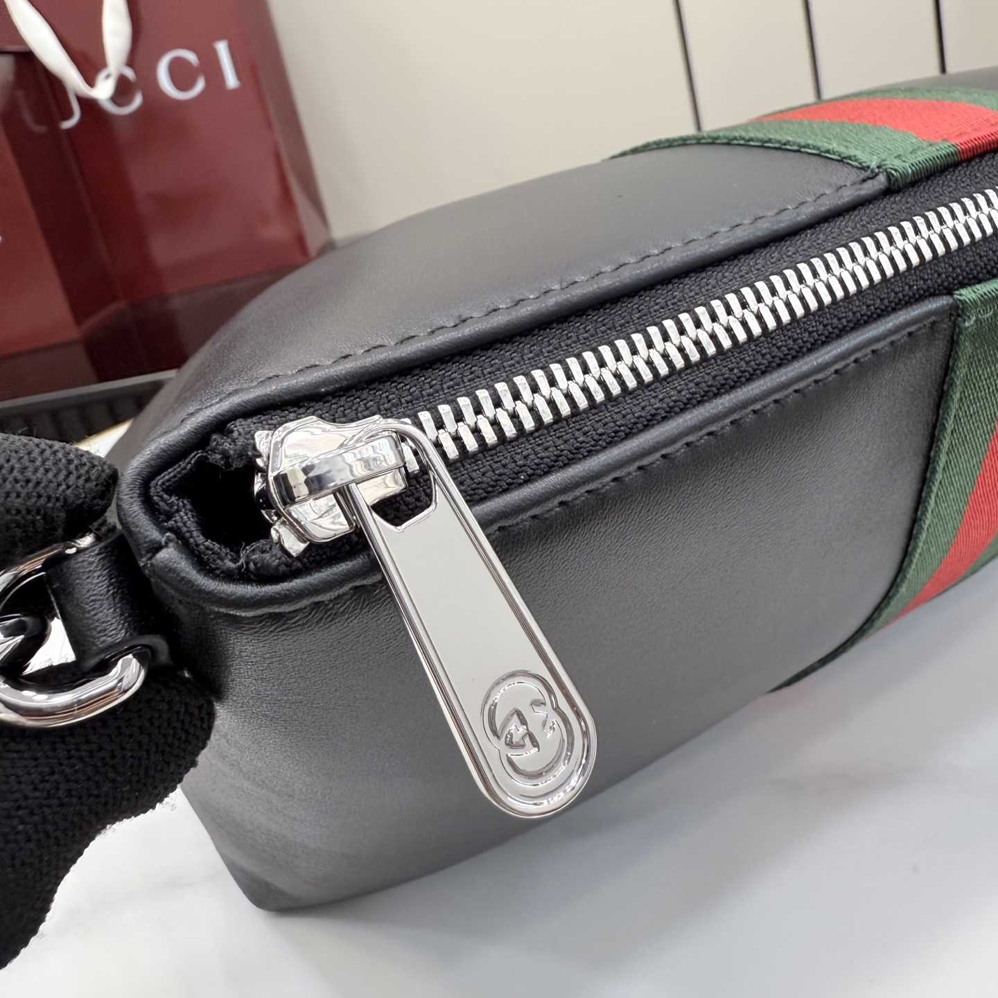 Gucci Web Trademark Medium Pouch - FashionPlug