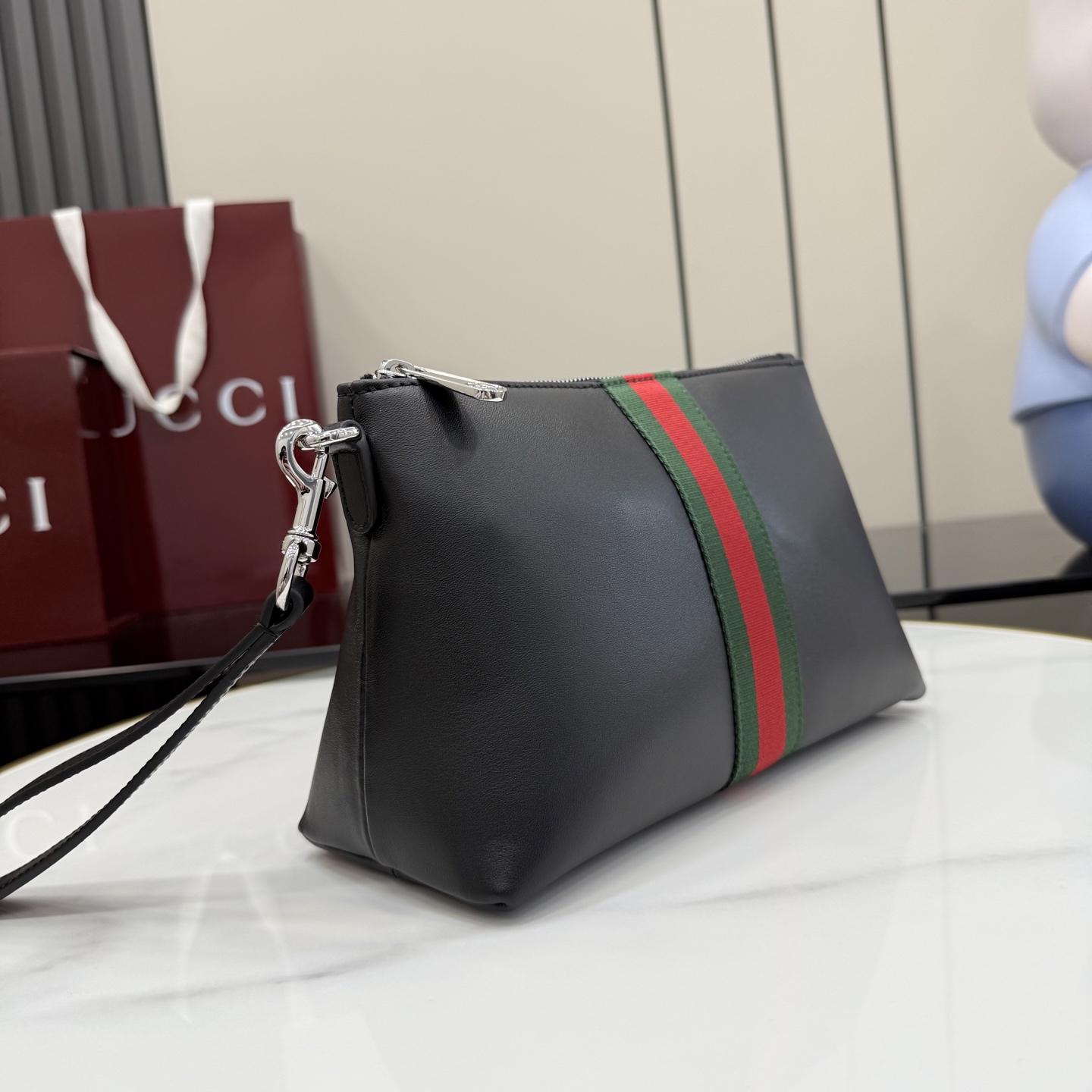 Gucci Web Trademark Medium Pouch - FashionPlug