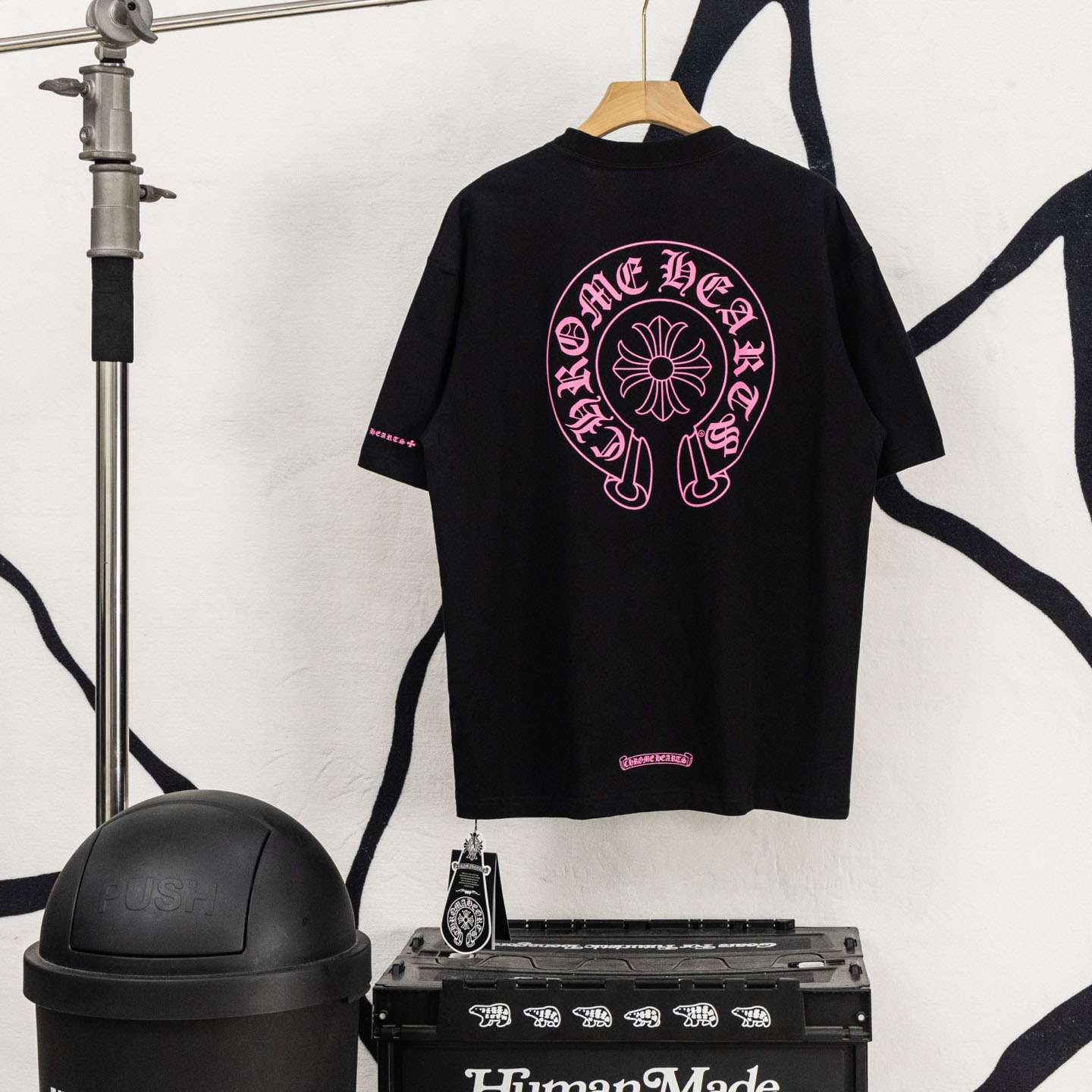 Chrome Hearts Horseshoe Print T-Shirt 'Black/Pink' - FashionPlug
