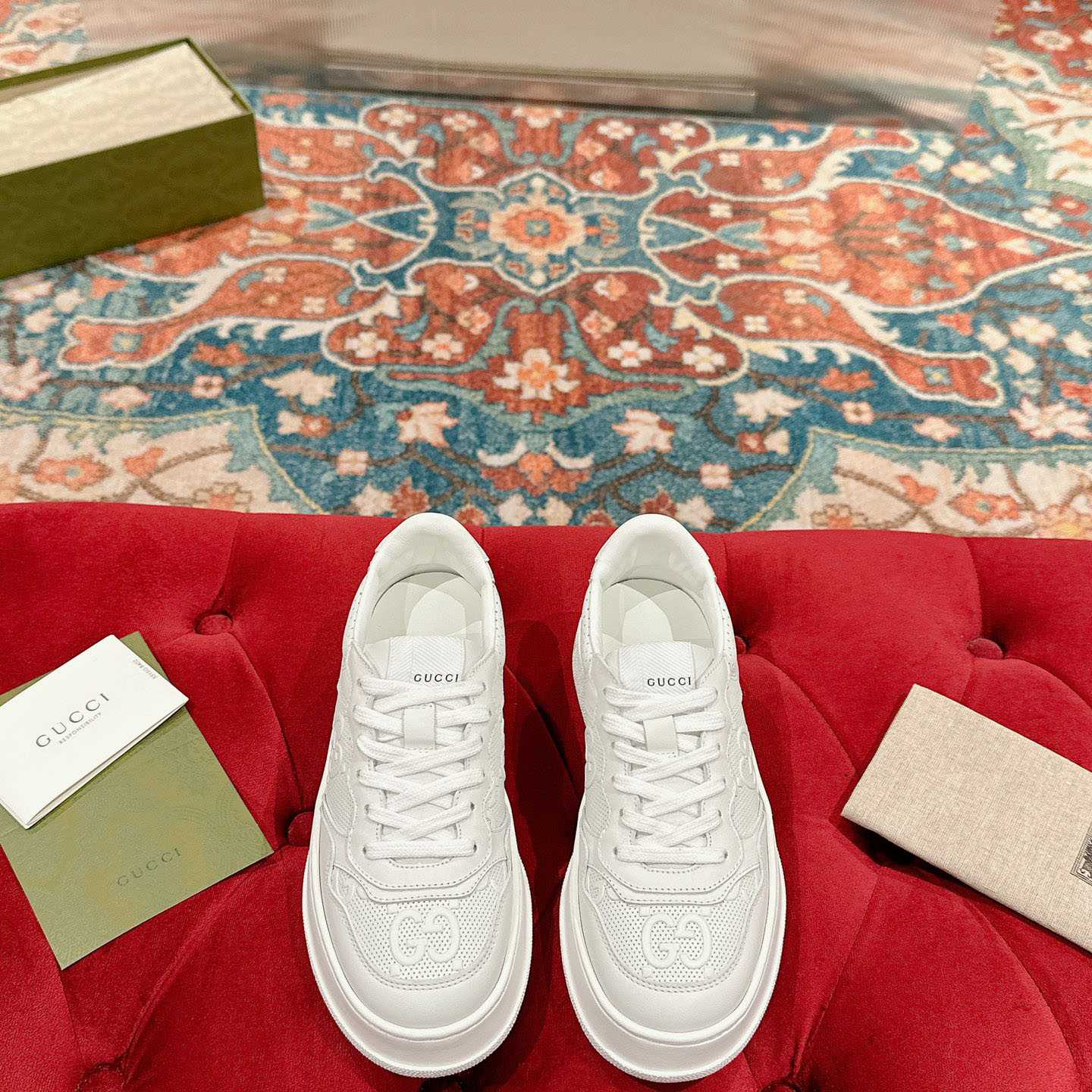 Gucci Wmns GG Embossed Sneaker 'White' - FashionPlug