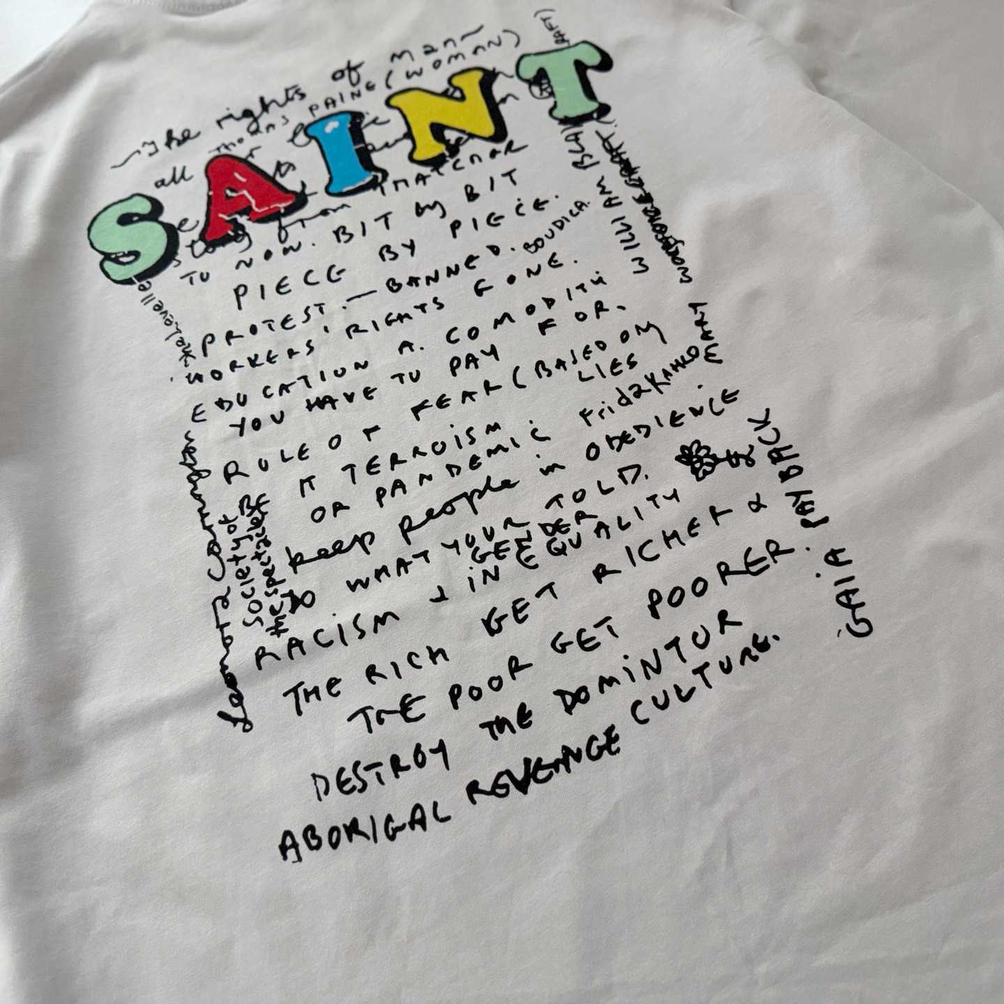 Saint Michael   'Mask' SS T-Shirt In White - FashionPlug