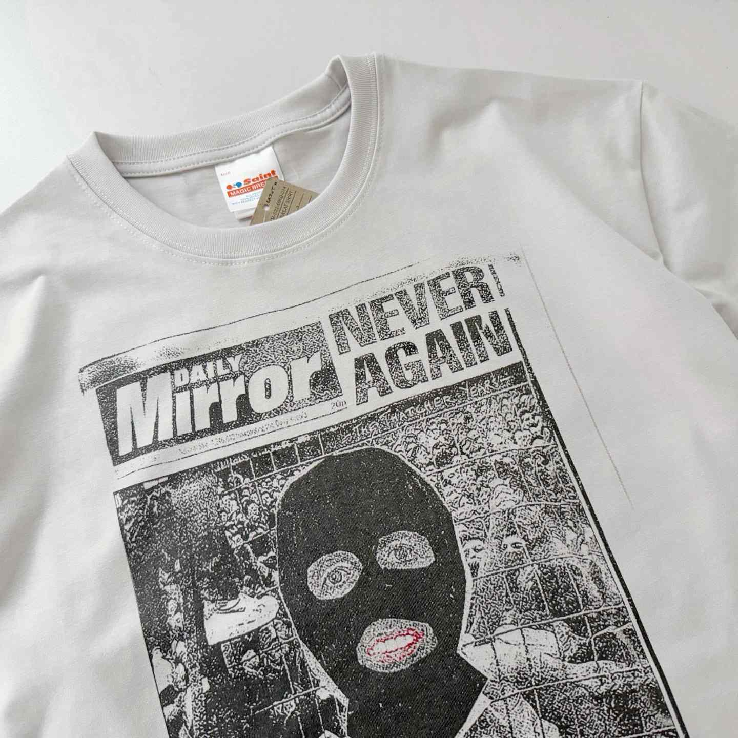Saint Michael   'Mask' SS T-Shirt In White - FashionPlug