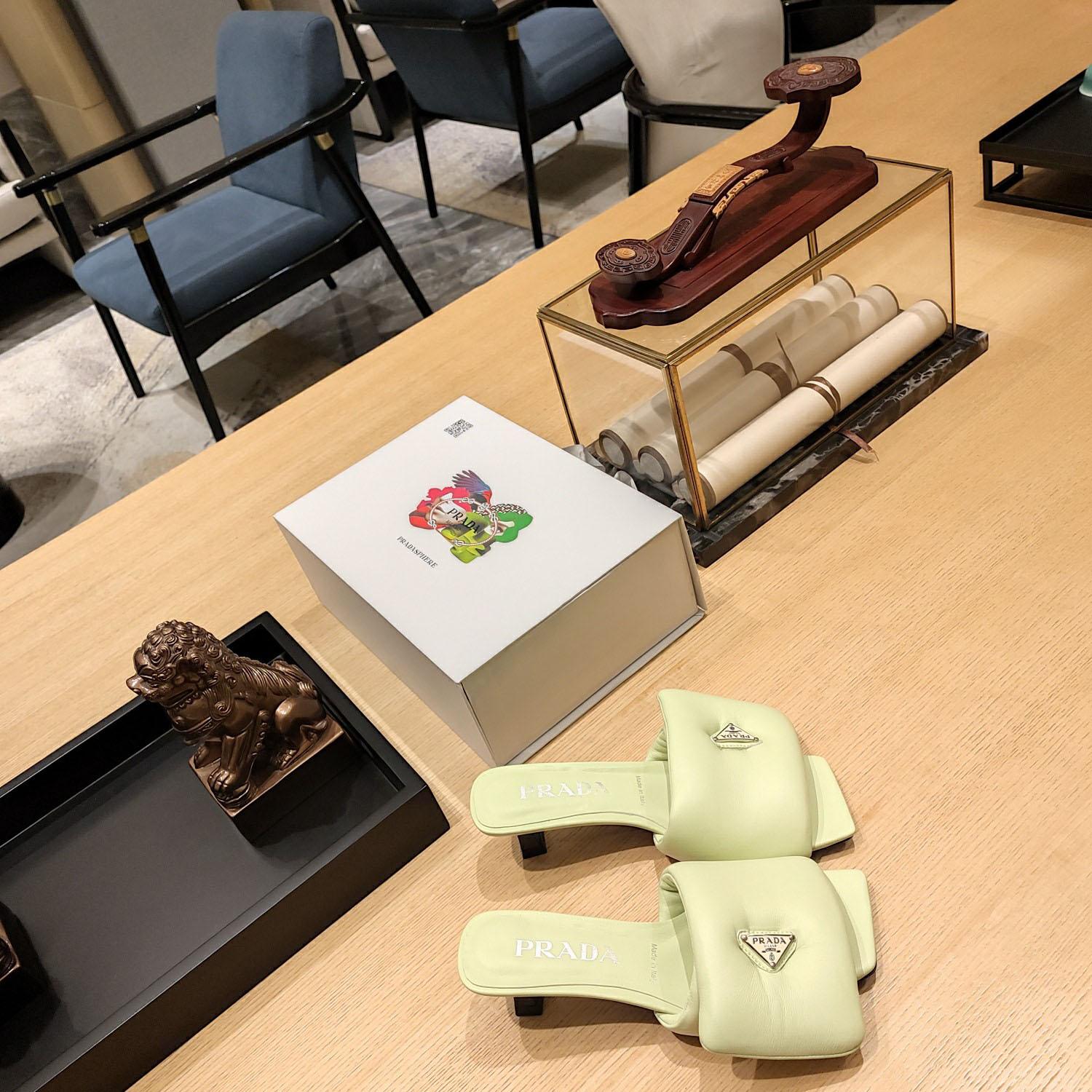 Prada Soft Padded Nappa Sandals - FashionPlug
