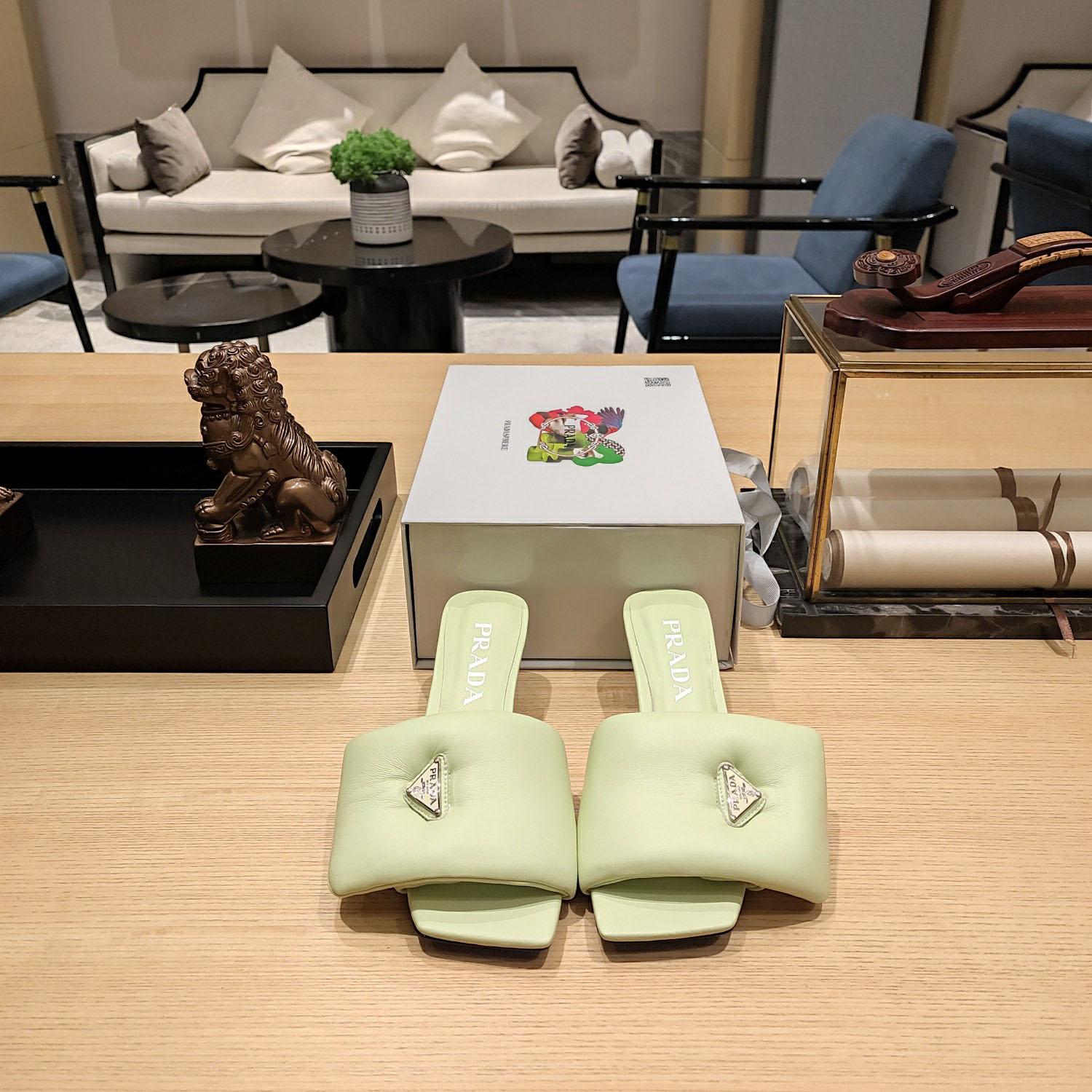 Prada Soft Padded Nappa Sandals - FashionPlug