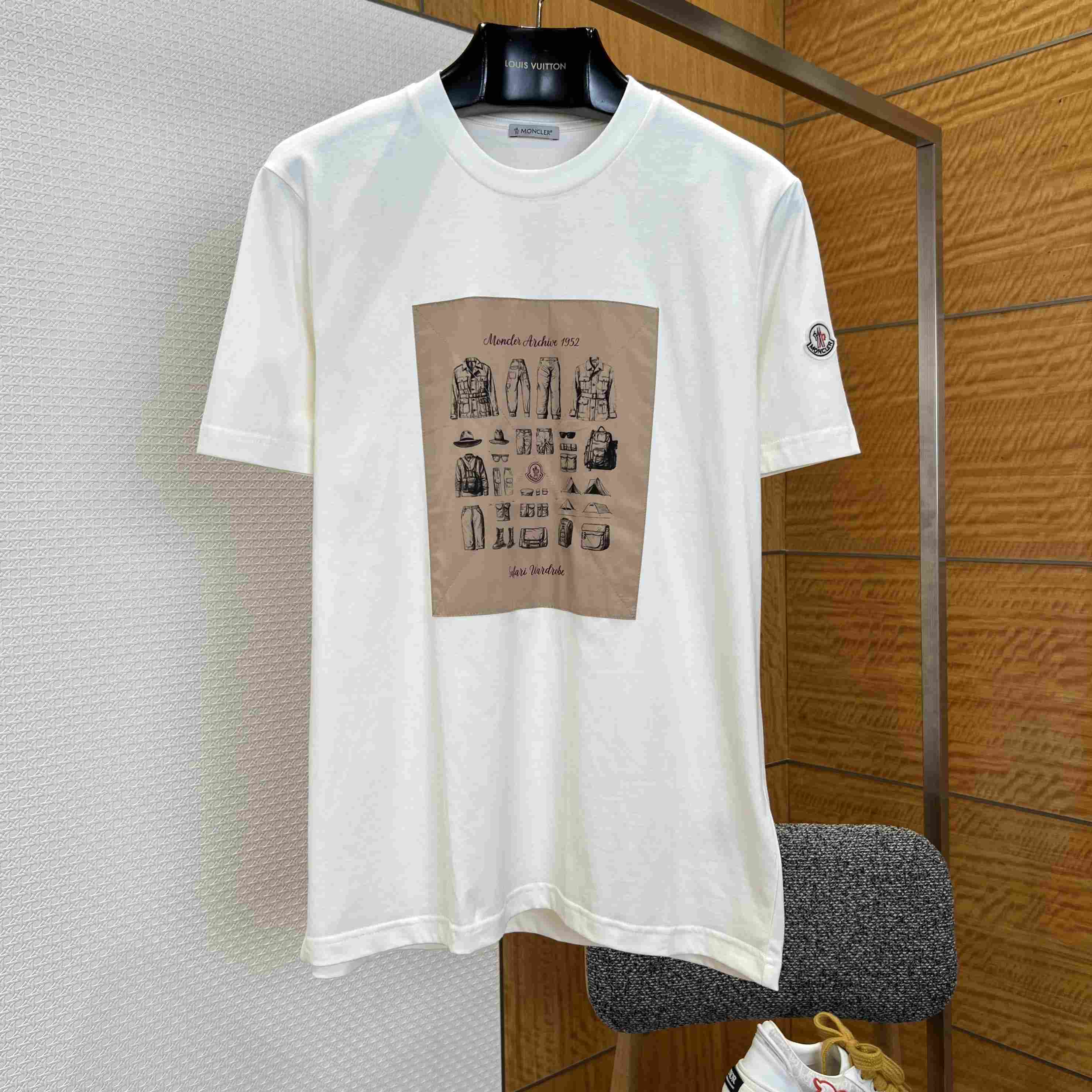 Moncler  Safari Wardrobe-Print Cotton T-Shirt - FashionPlug