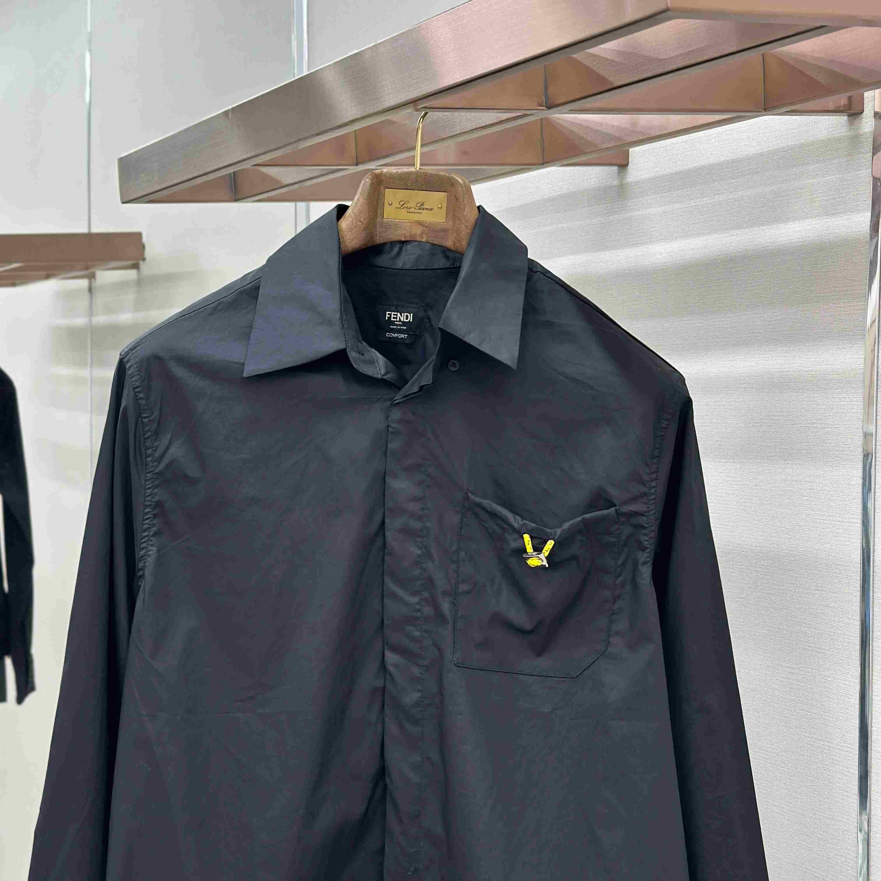 Fendi Black Poplin Shirt - FashionPlug