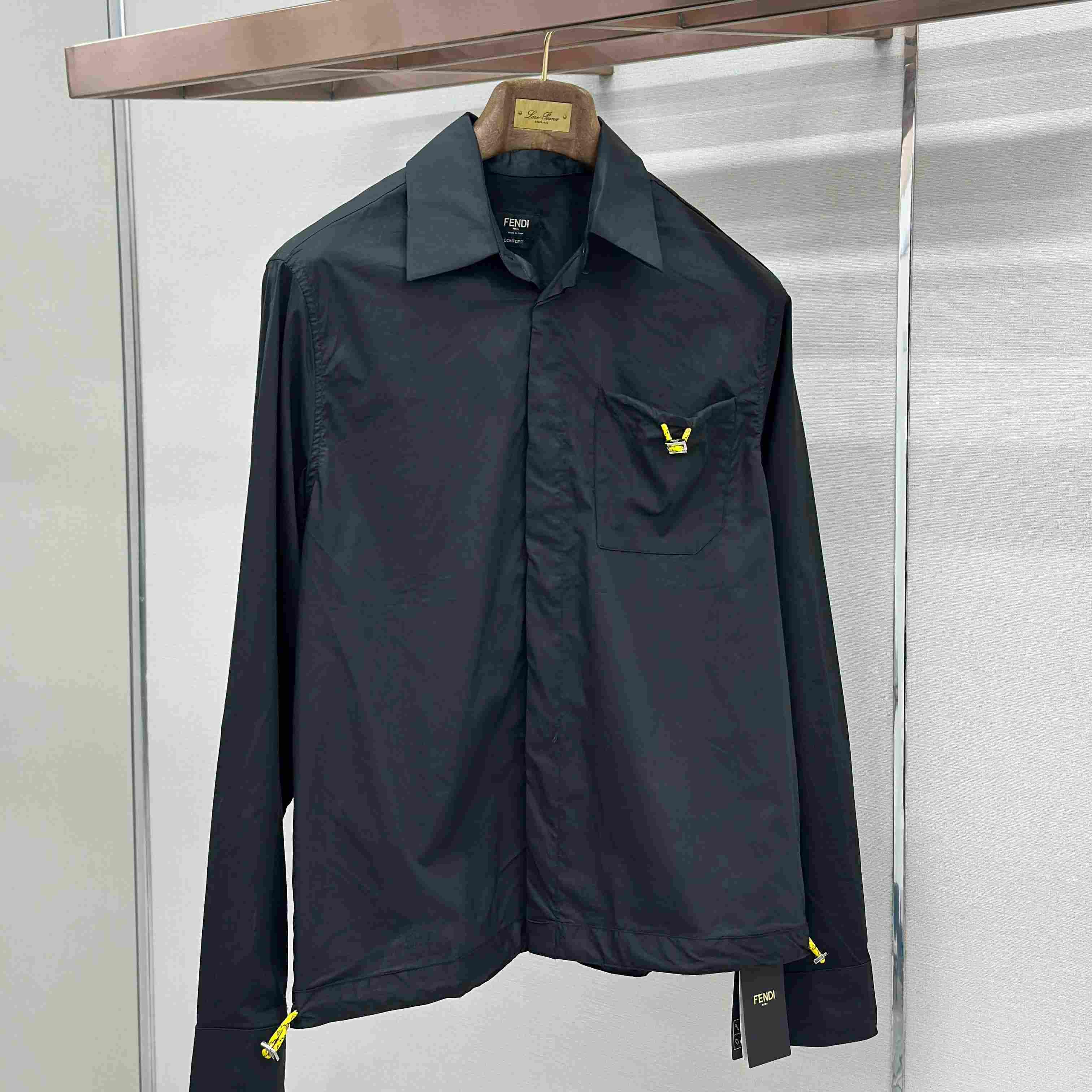Fendi Black Poplin Shirt - FashionPlug
