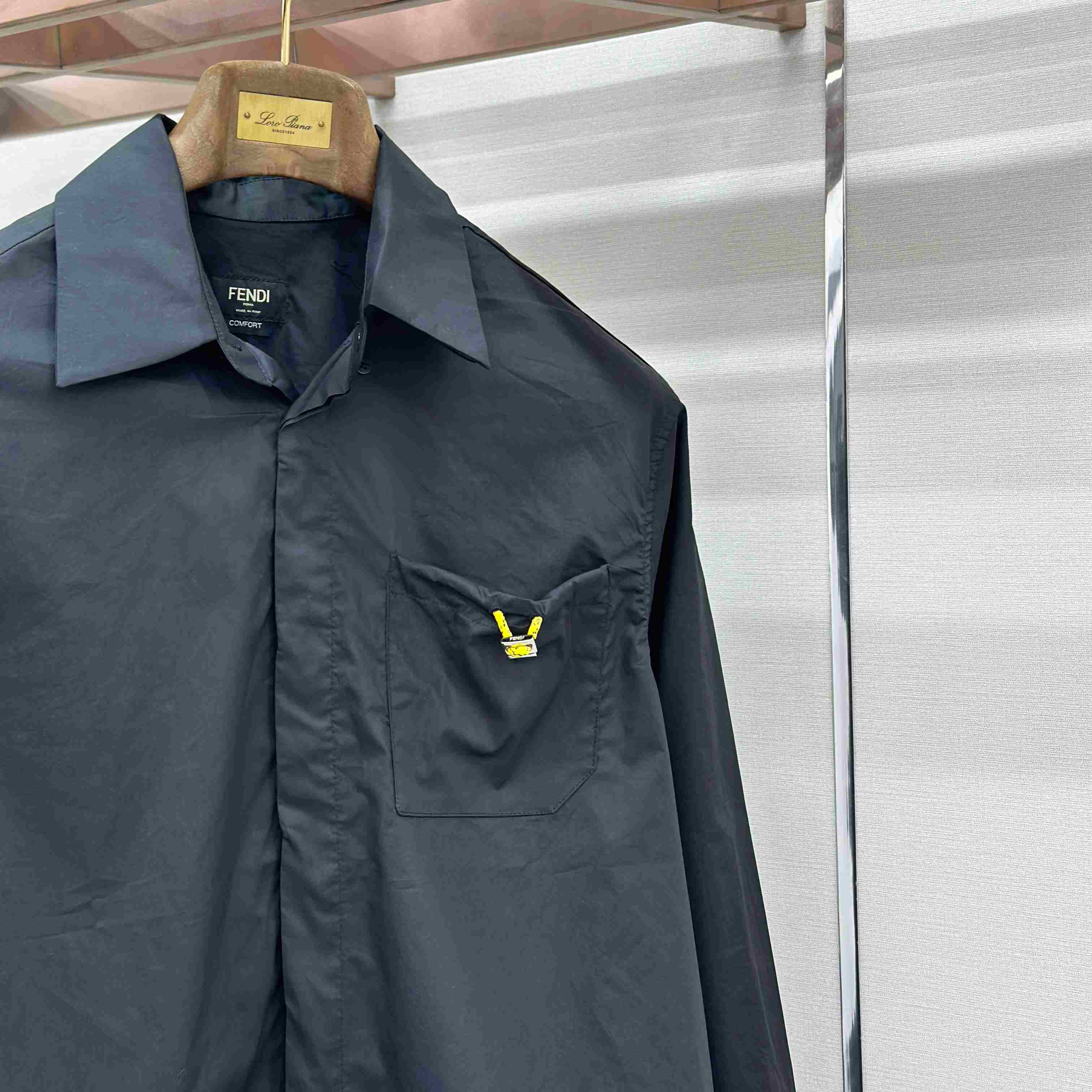 Fendi Black Poplin Shirt - FashionPlug