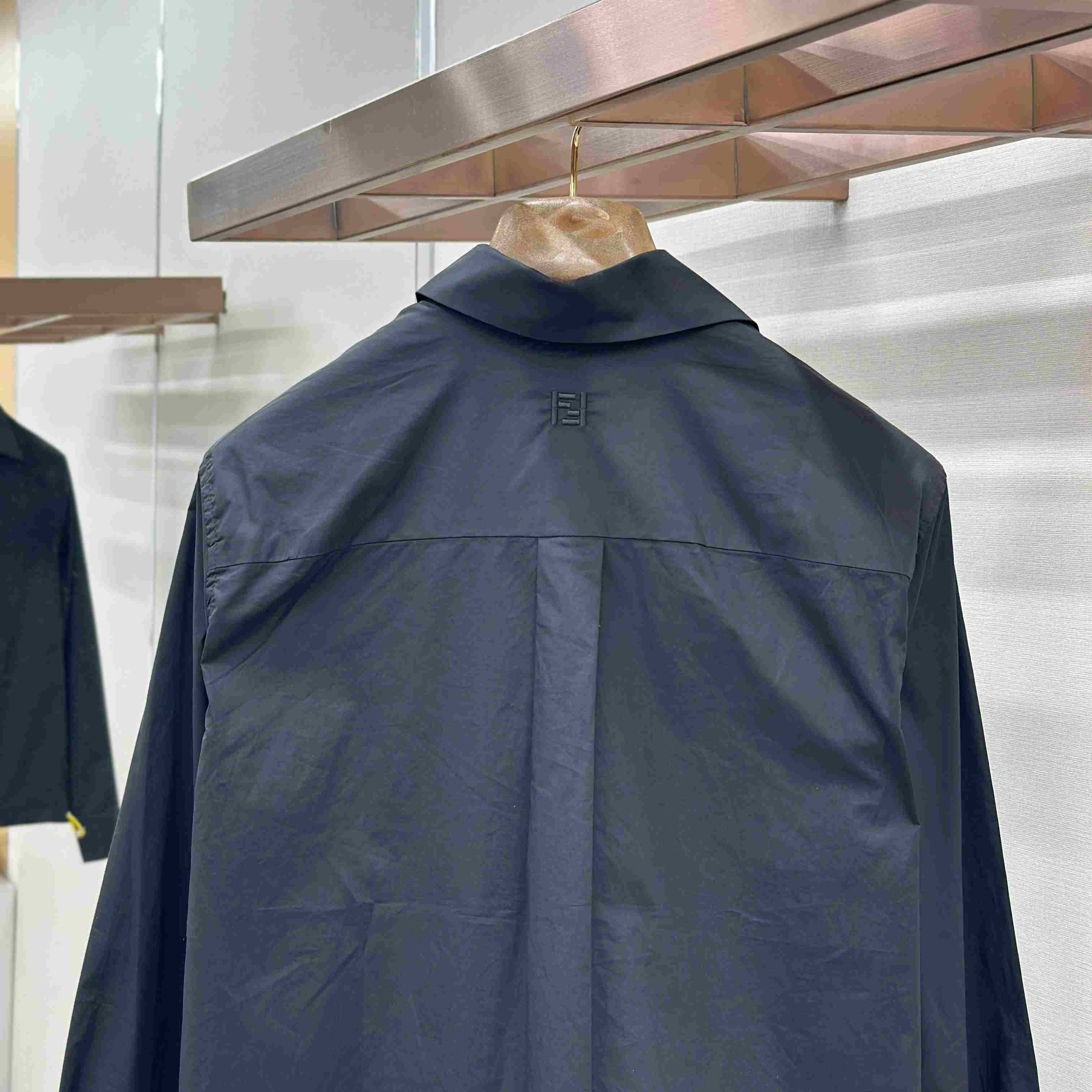 Fendi Black Poplin Shirt - FashionPlug