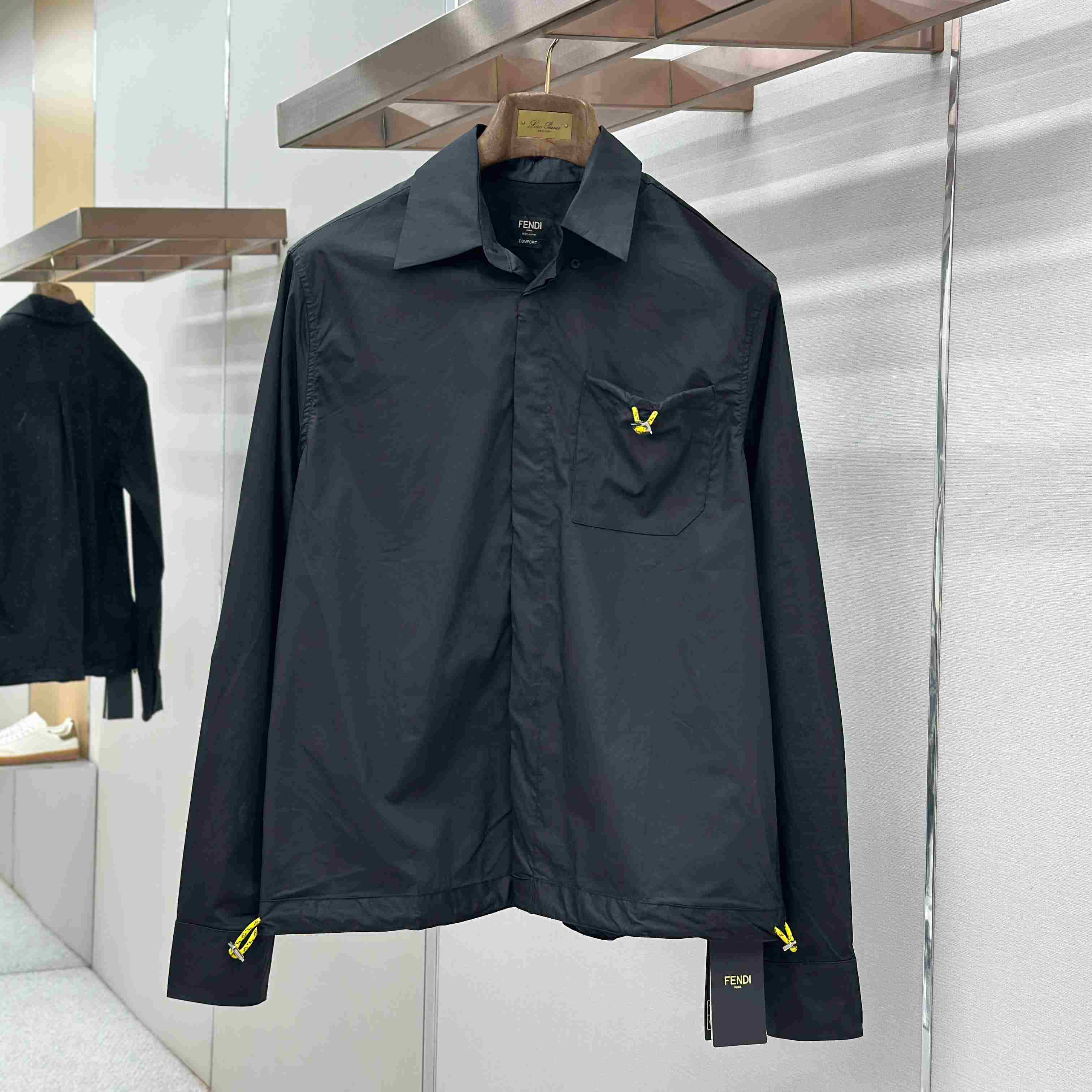 Fendi Black Poplin Shirt - FashionPlug
