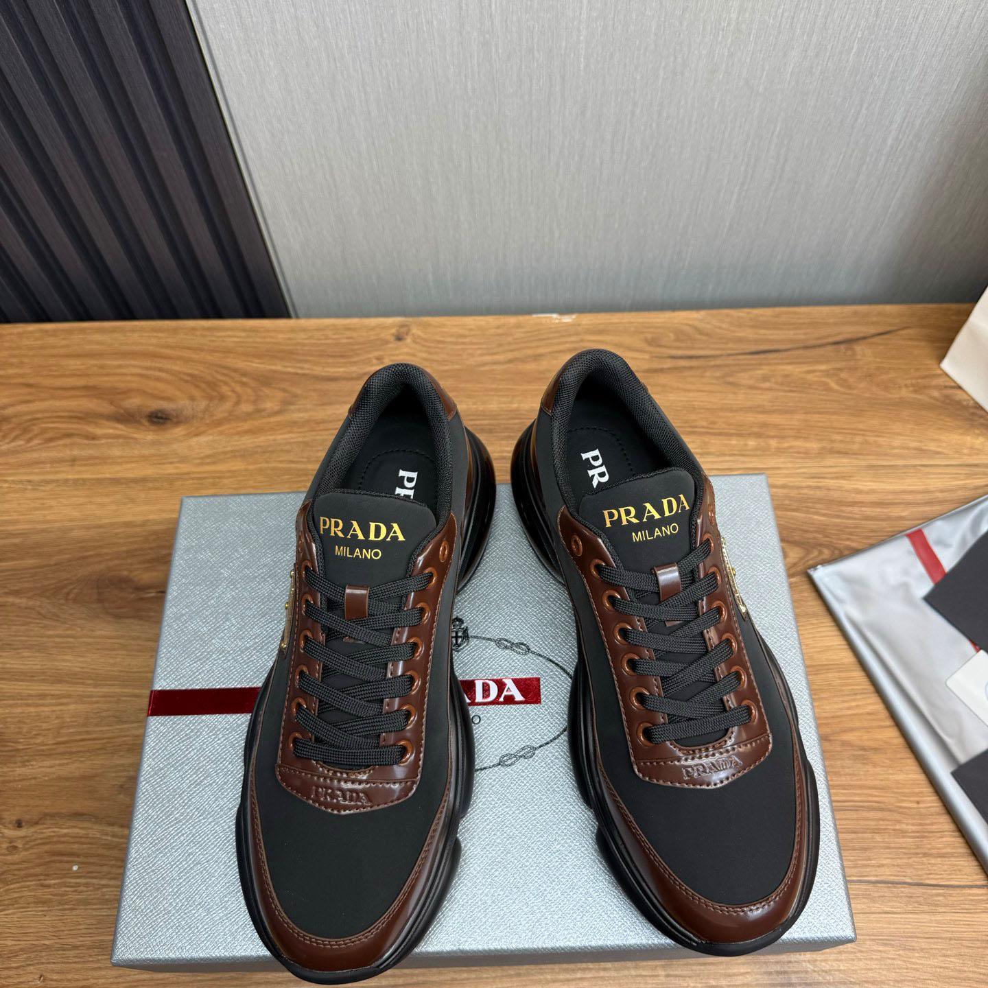 Prada Leather Sneakers - FashionPlug