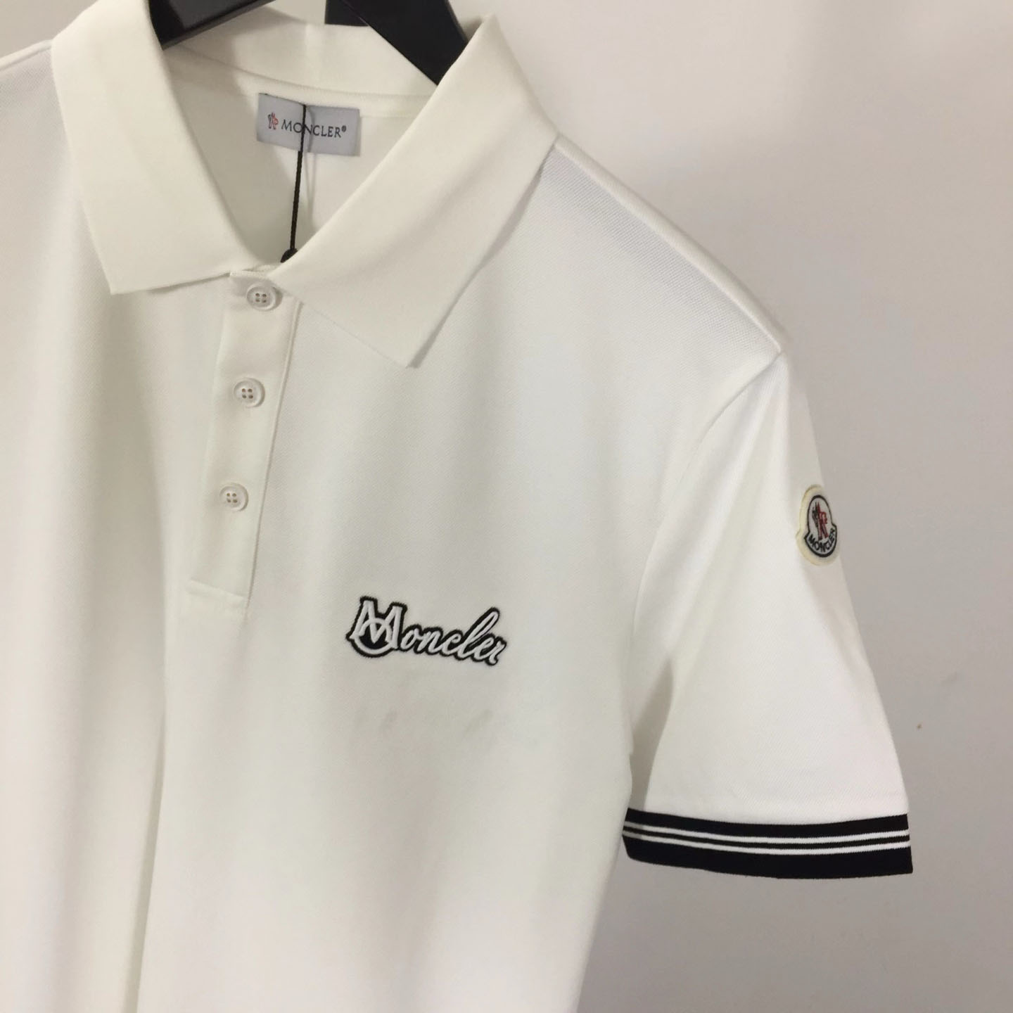 Moncler Logo-Embroidered Cotton Polo Shirt - FashionPlug
