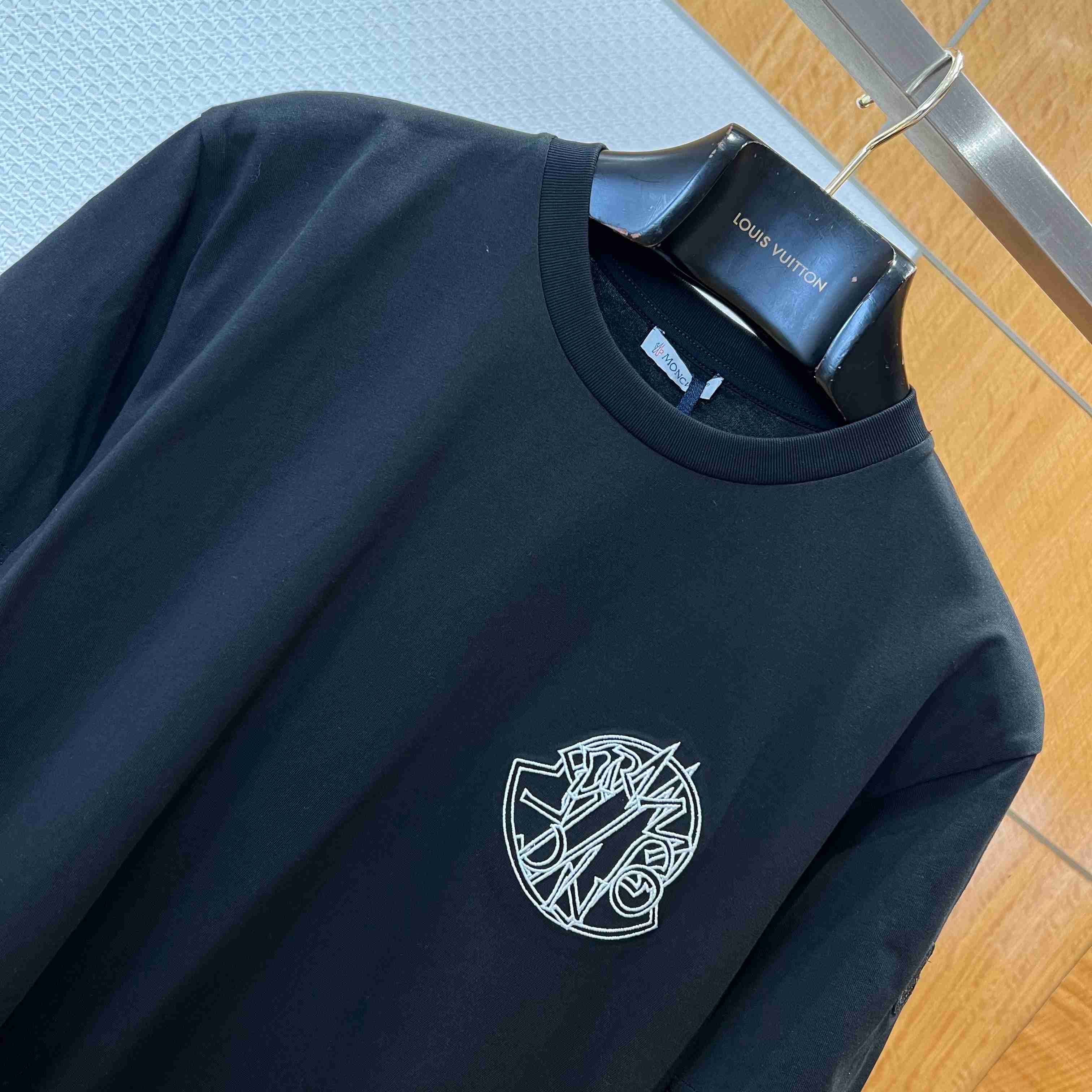 Moncler Overlapped Logo Cotton T-shirt - FashionPlug