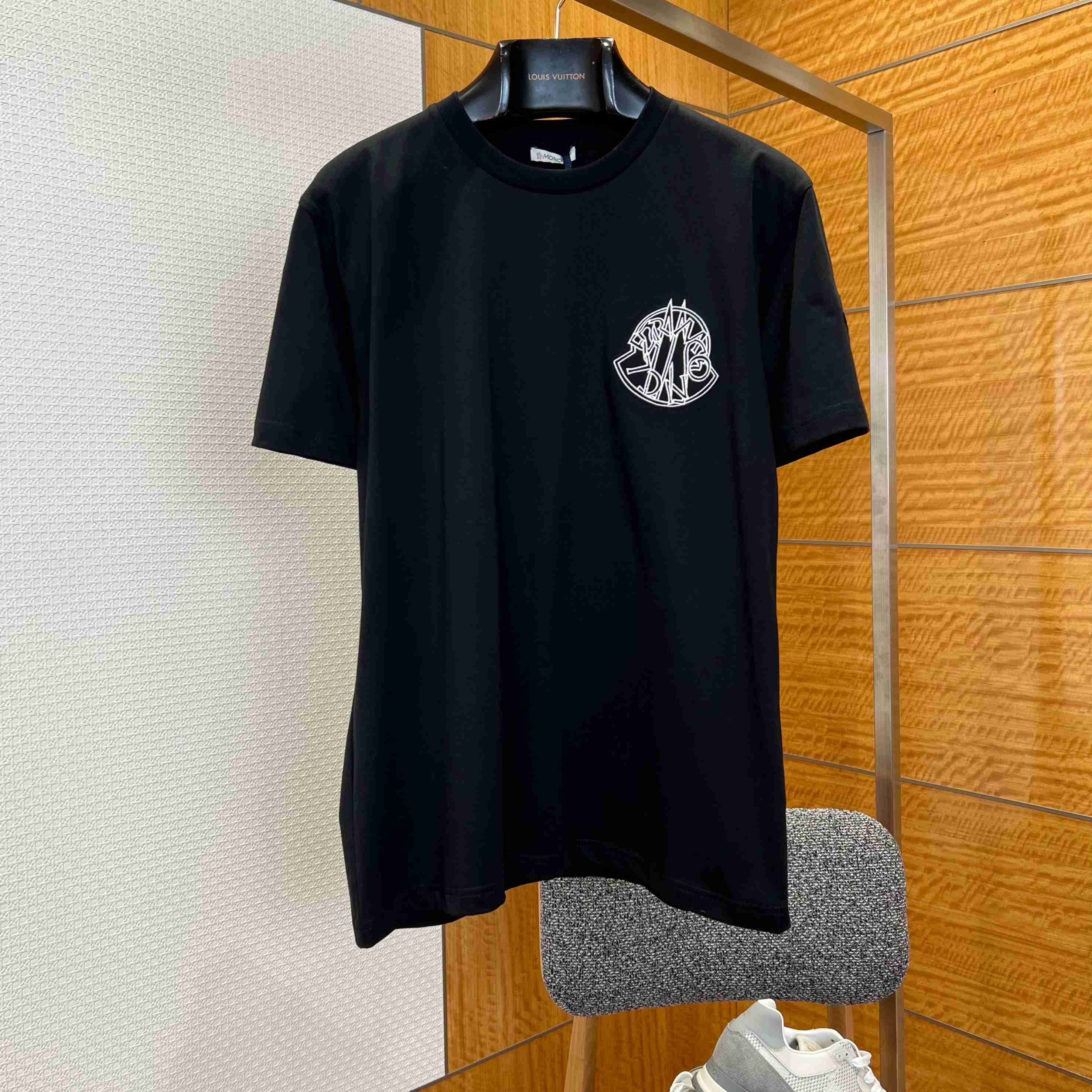 Moncler Overlapped Logo Cotton T-shirt - FashionPlug