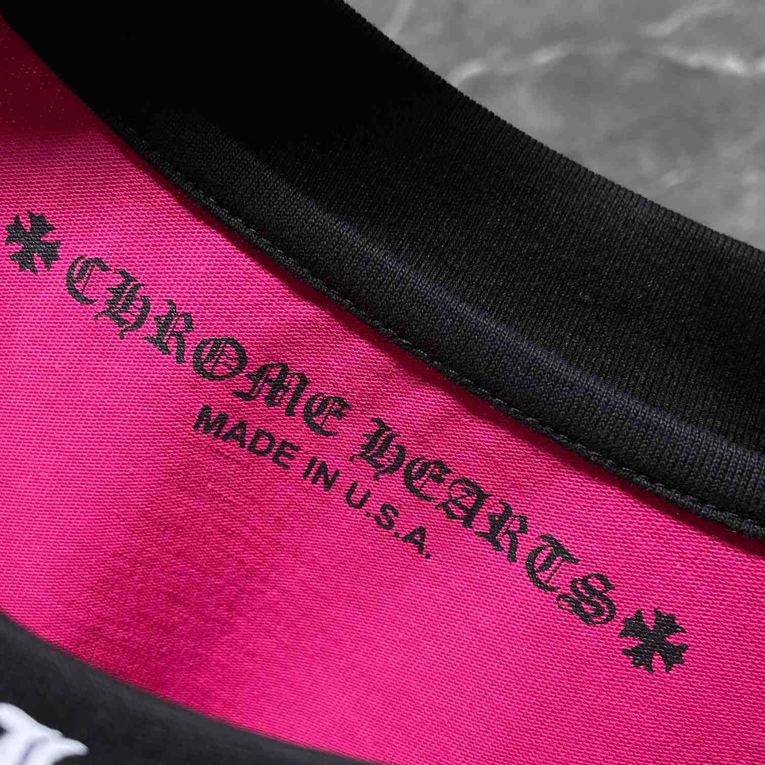 Chrome Hearts  Pink And Black Baseball Tee - FashionPlug