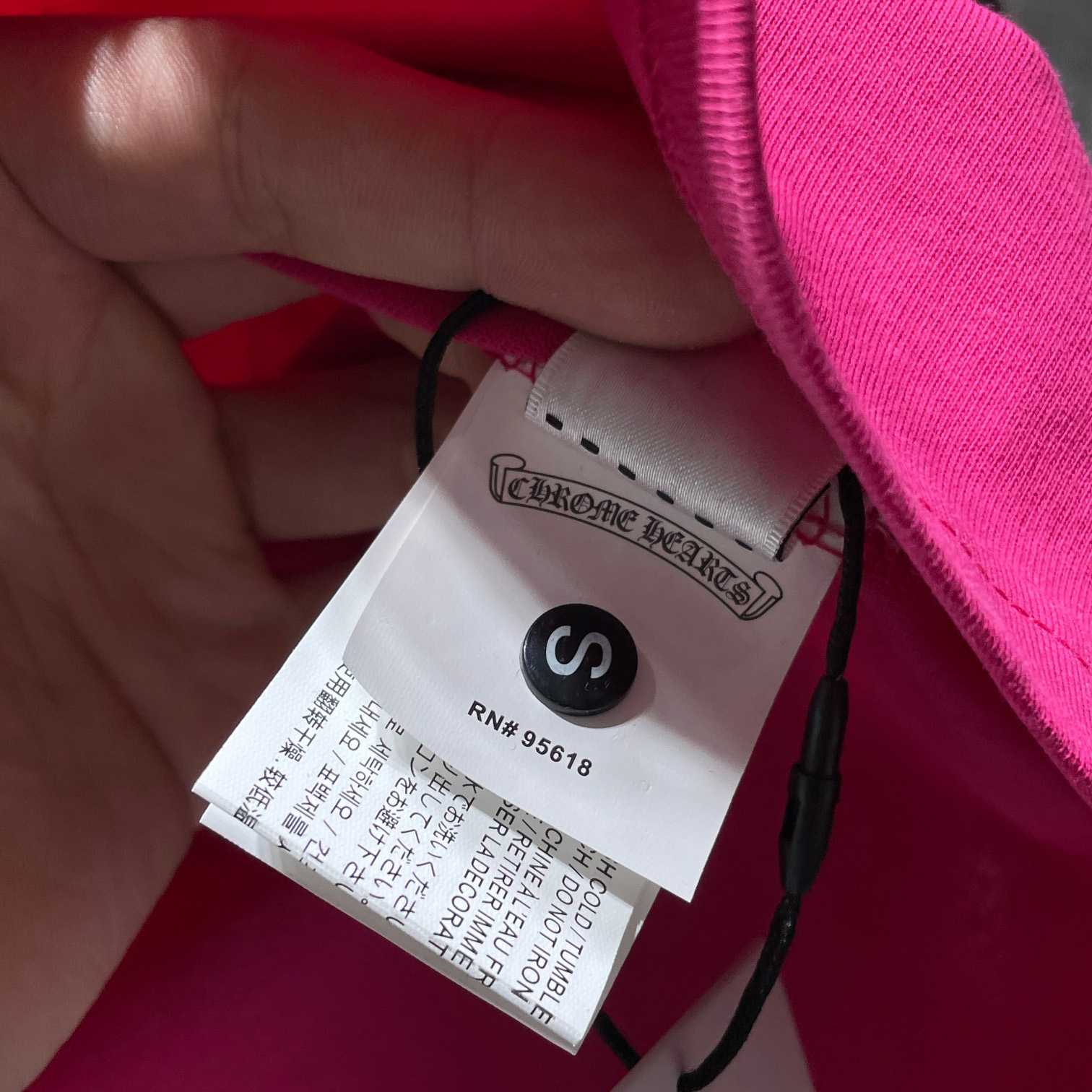 Chrome Hearts  Pink And Black Baseball Tee - FashionPlug