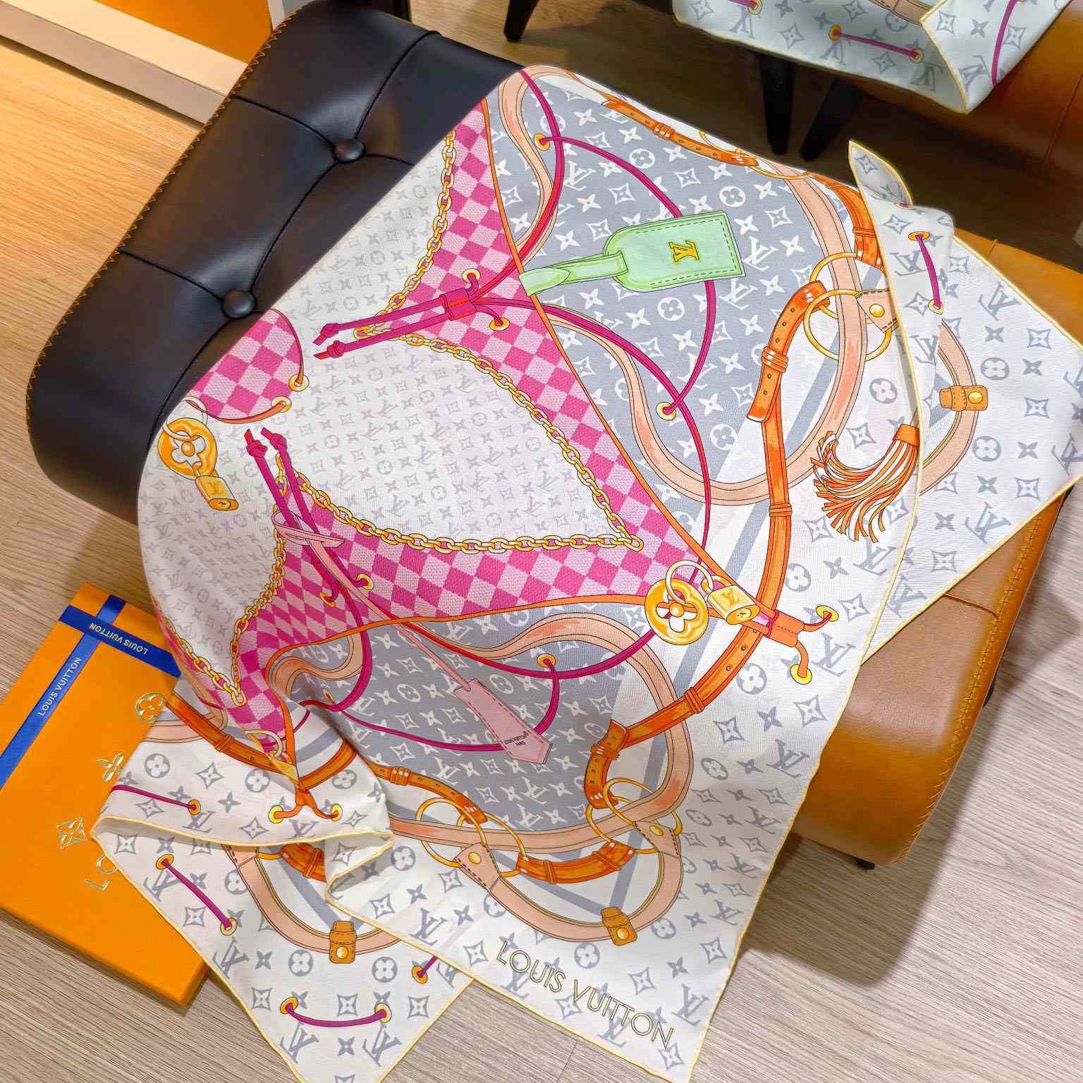 Louis Vuitton Flower And Straps Square 90 M94977 - FashionPlug