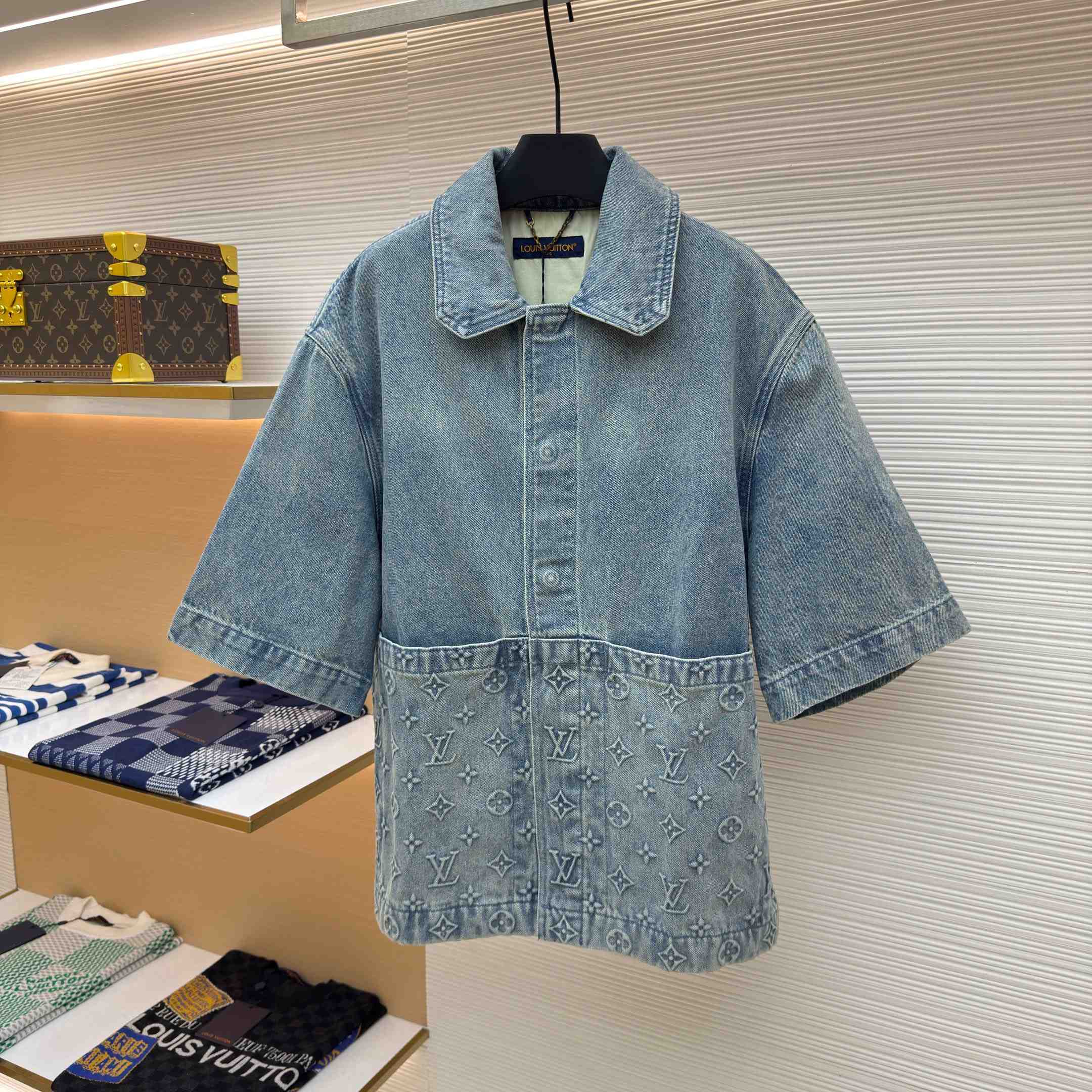 Louis Vuitton Short Sleeve Denim Workwear Shirt - FashionPlug