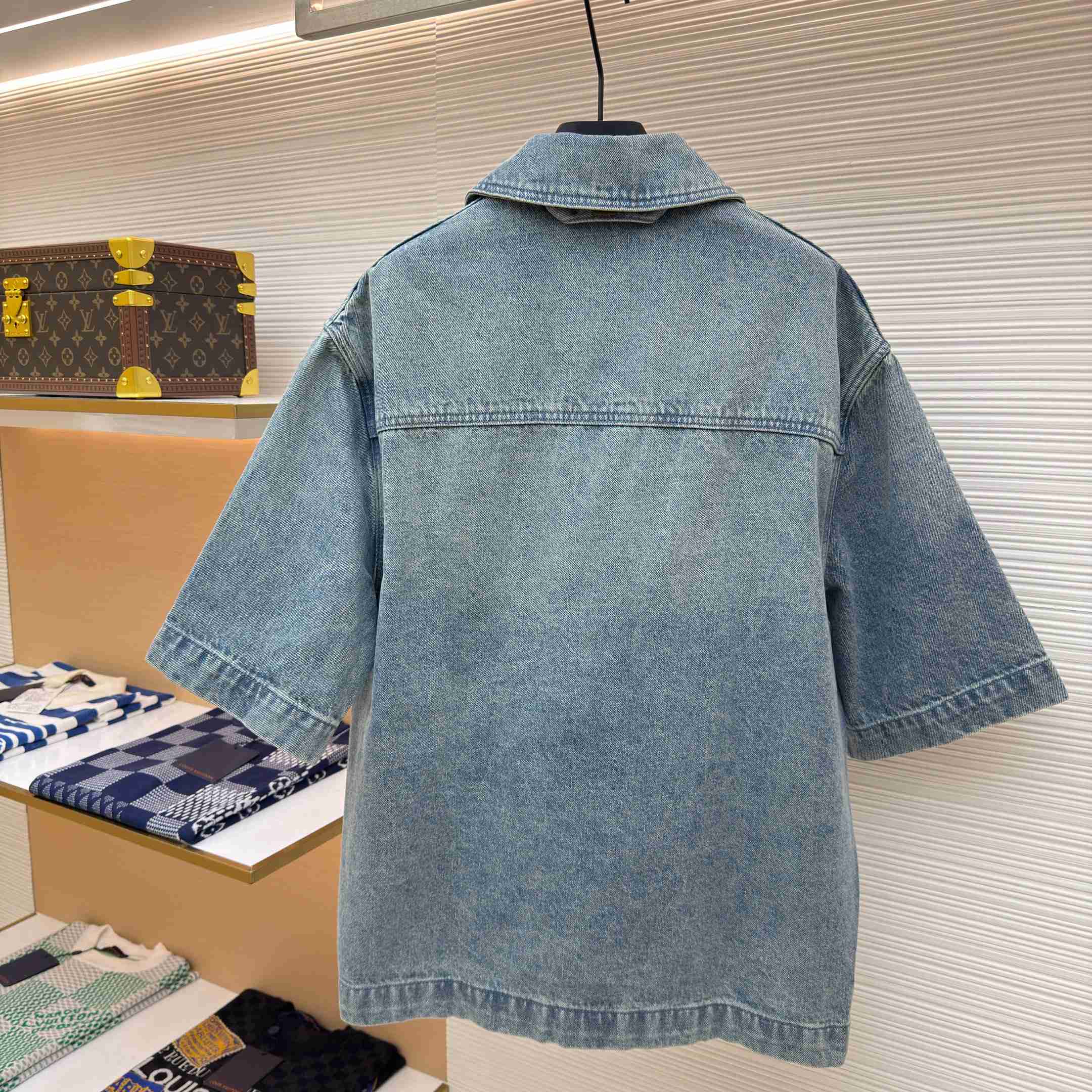 Louis Vuitton Short Sleeve Denim Workwear Shirt - FashionPlug