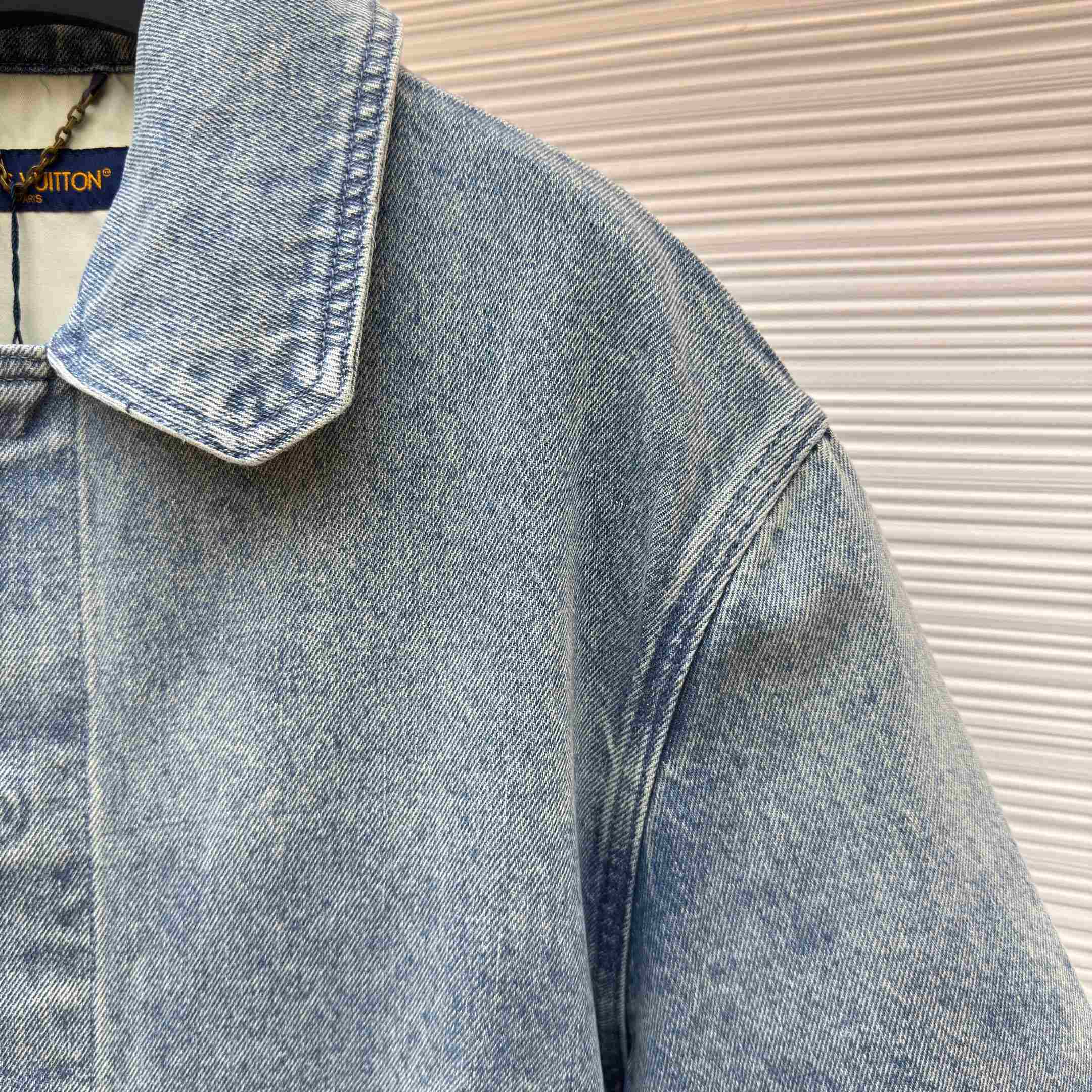 Louis Vuitton Short Sleeve Denim Workwear Shirt - FashionPlug