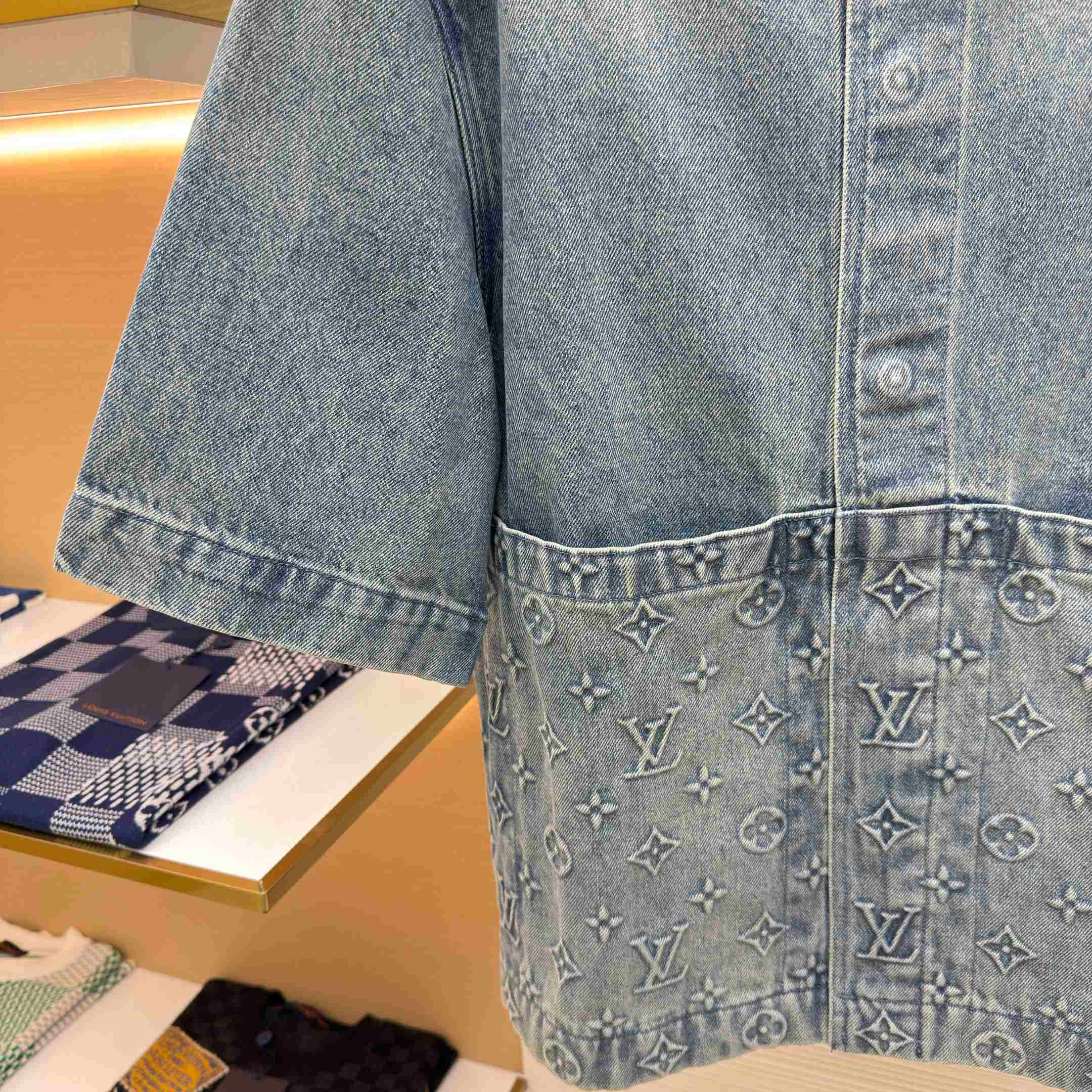 Louis Vuitton Short Sleeve Denim Workwear Shirt - FashionPlug