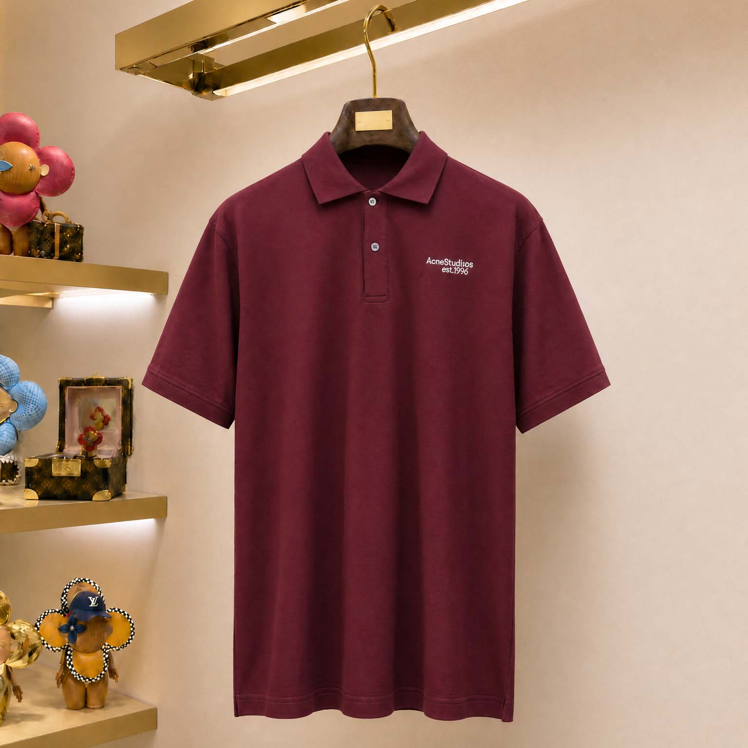 Acne Studios Washed Logo Polo - FashionPlug