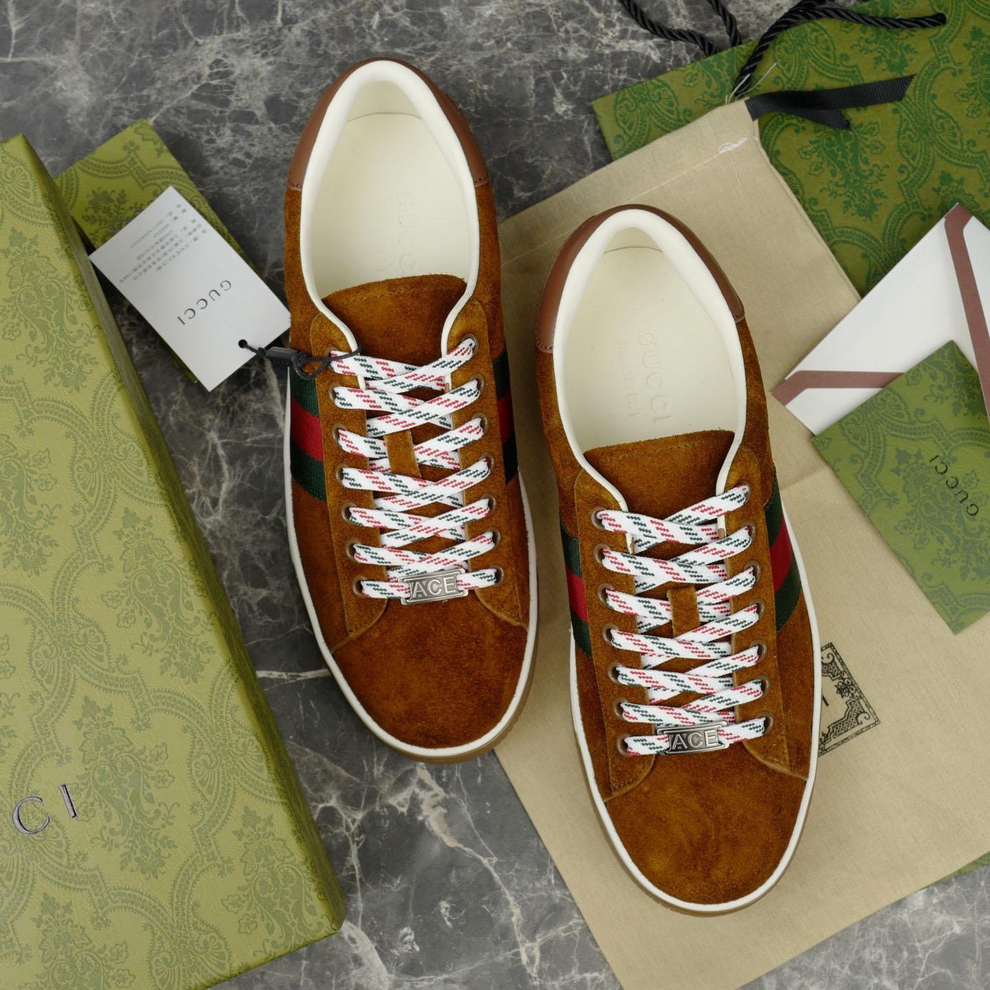 Gucci Ace Sneaker With Web - FashionPlug