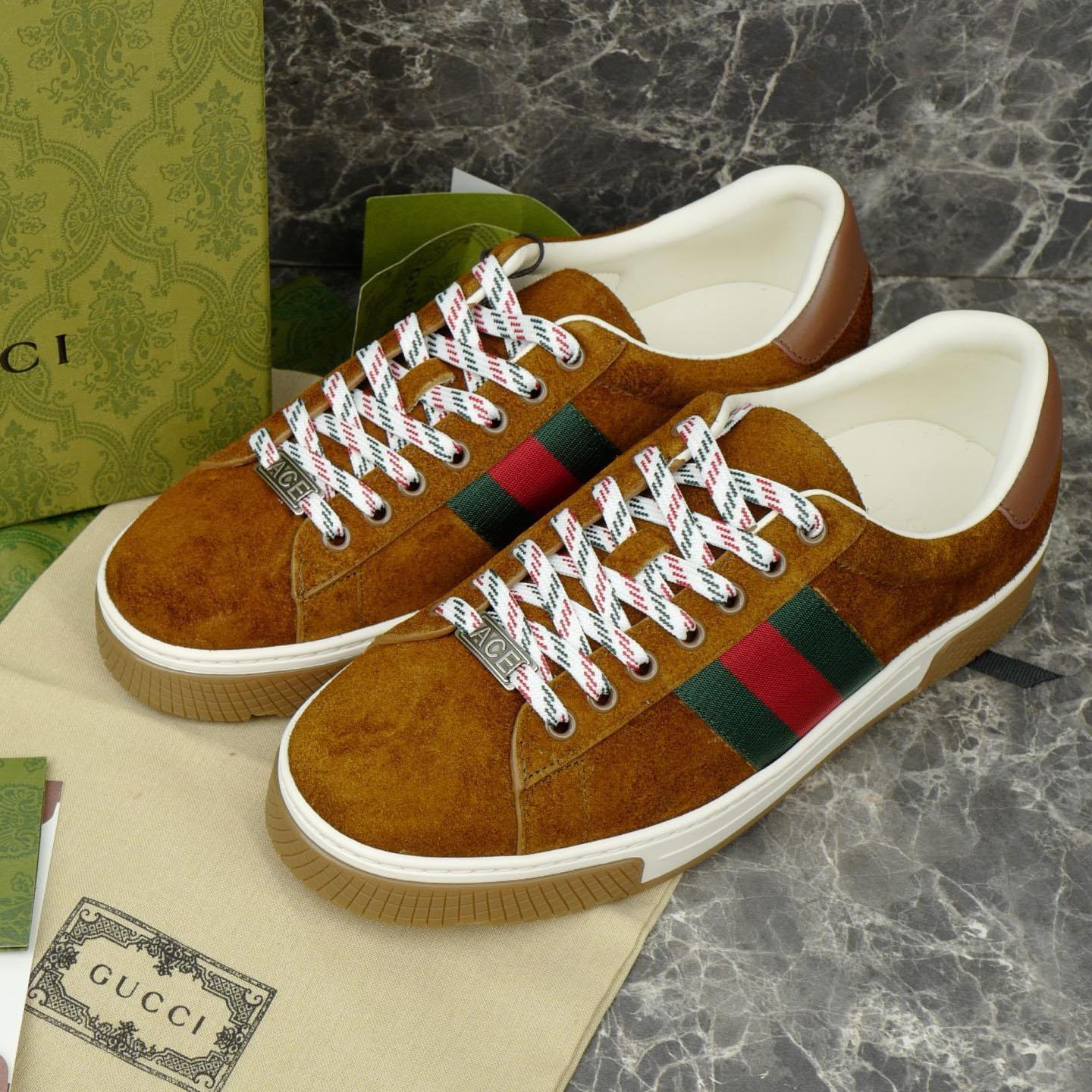 Gucci Ace Sneaker With Web - FashionPlug