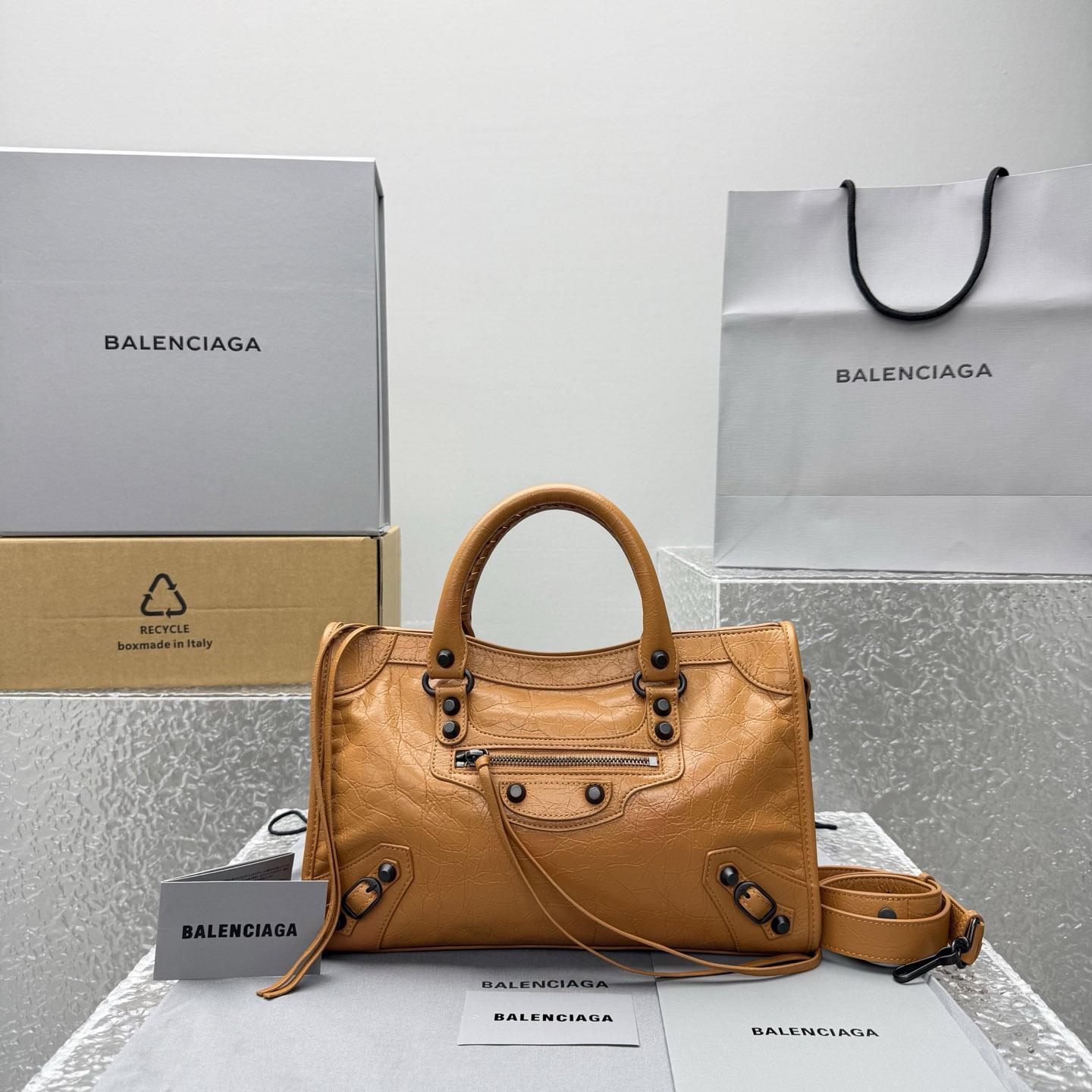Balenciaga  Le City Bag Small In Camel - FashionPlug