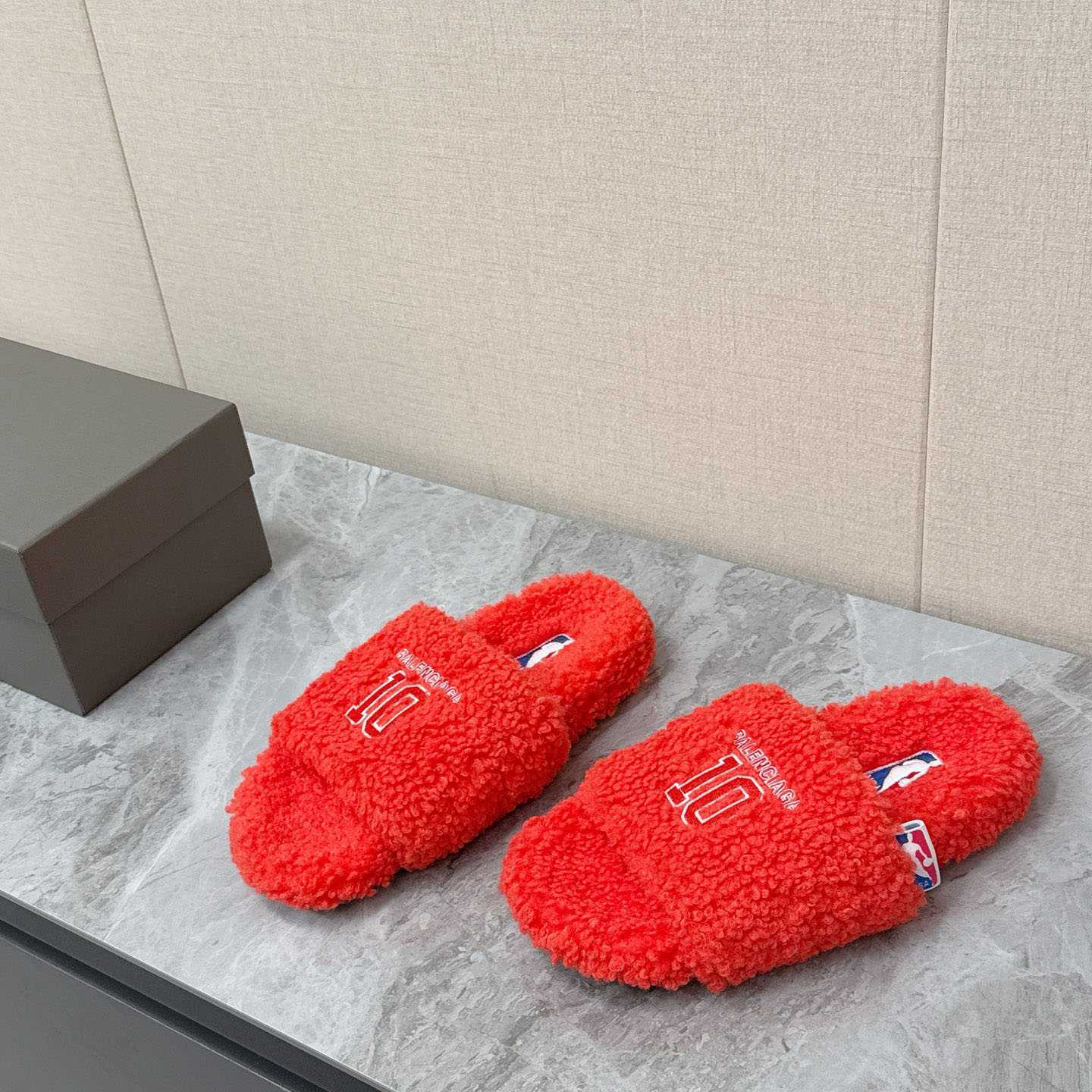 Balenciaga | Nba Collaboration Furry Open Mule - FashionPlug