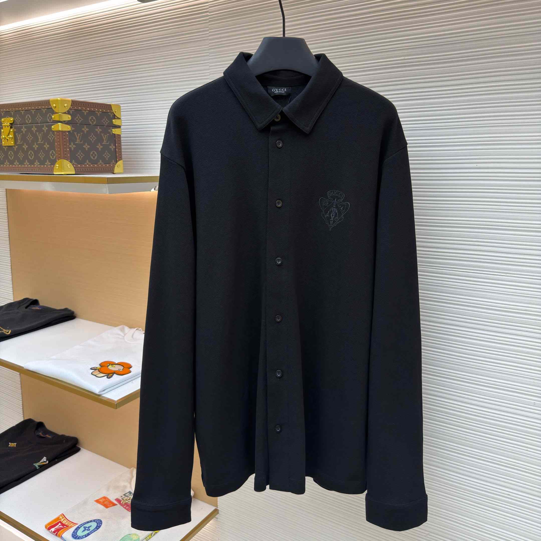 Gucci Cotton Piquet Shirt With Embroidery - FashionPlug
