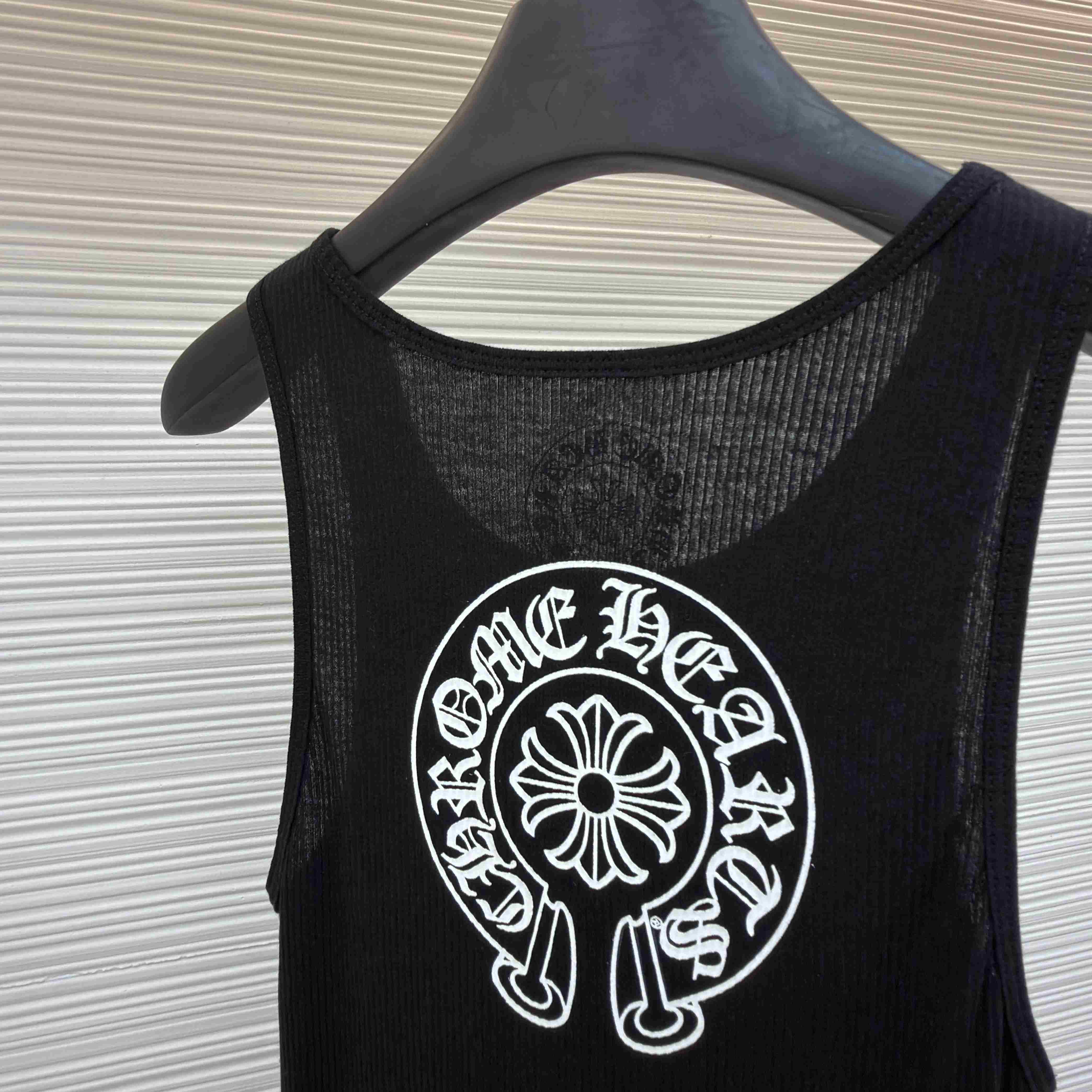 Chrome Hearts Black Horseshoe Logo Tank Top - FashionPlug