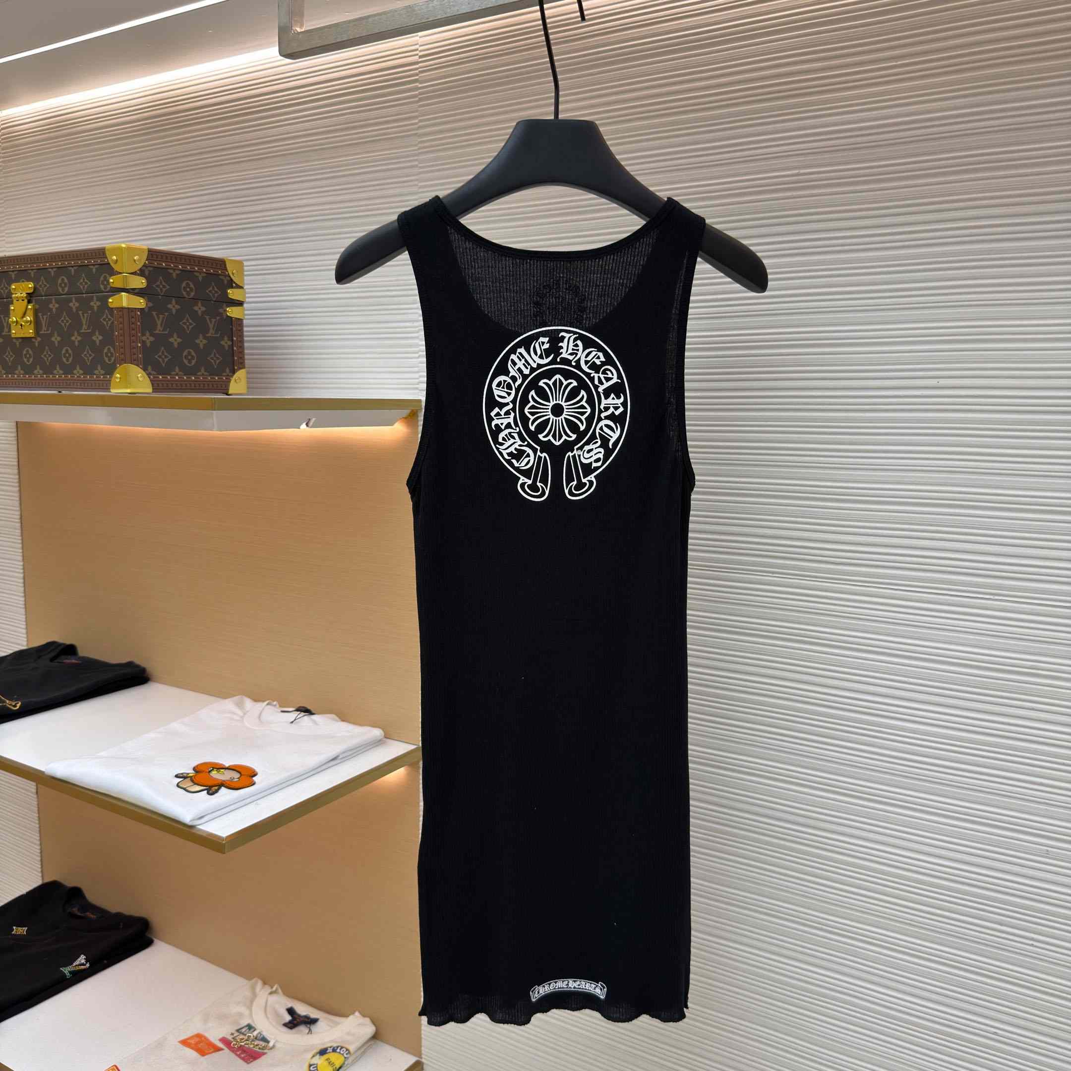 Chrome Hearts Black Horseshoe Logo Tank Top - FashionPlug