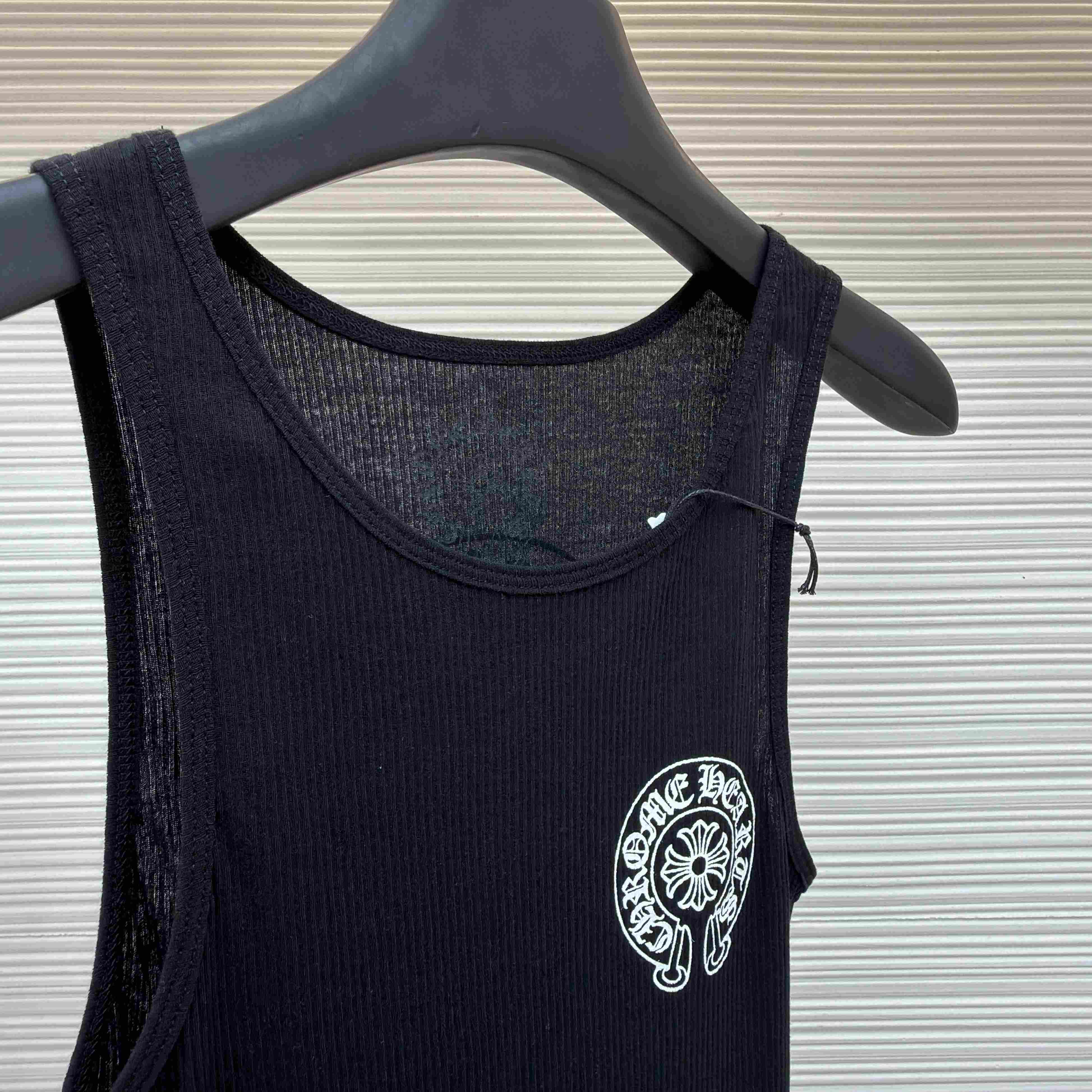 Chrome Hearts Black Horseshoe Logo Tank Top - FashionPlug