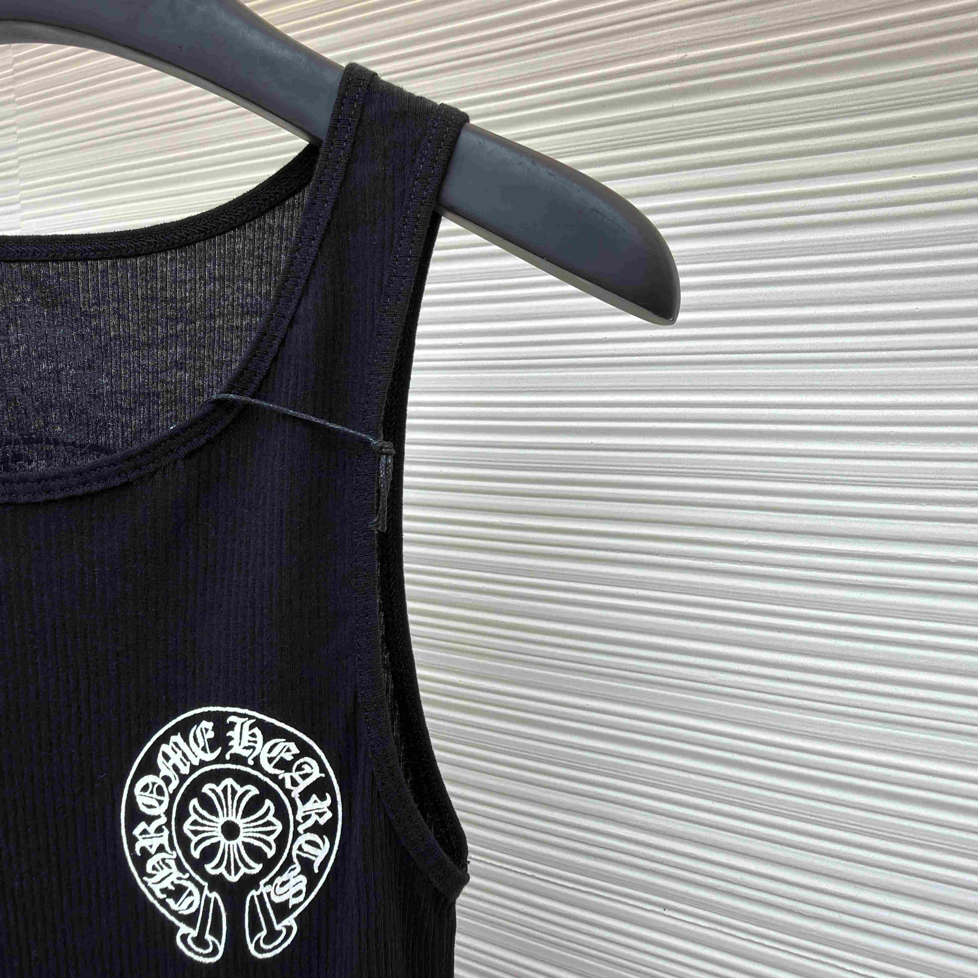 Chrome Hearts Black Horseshoe Logo Tank Top - FashionPlug