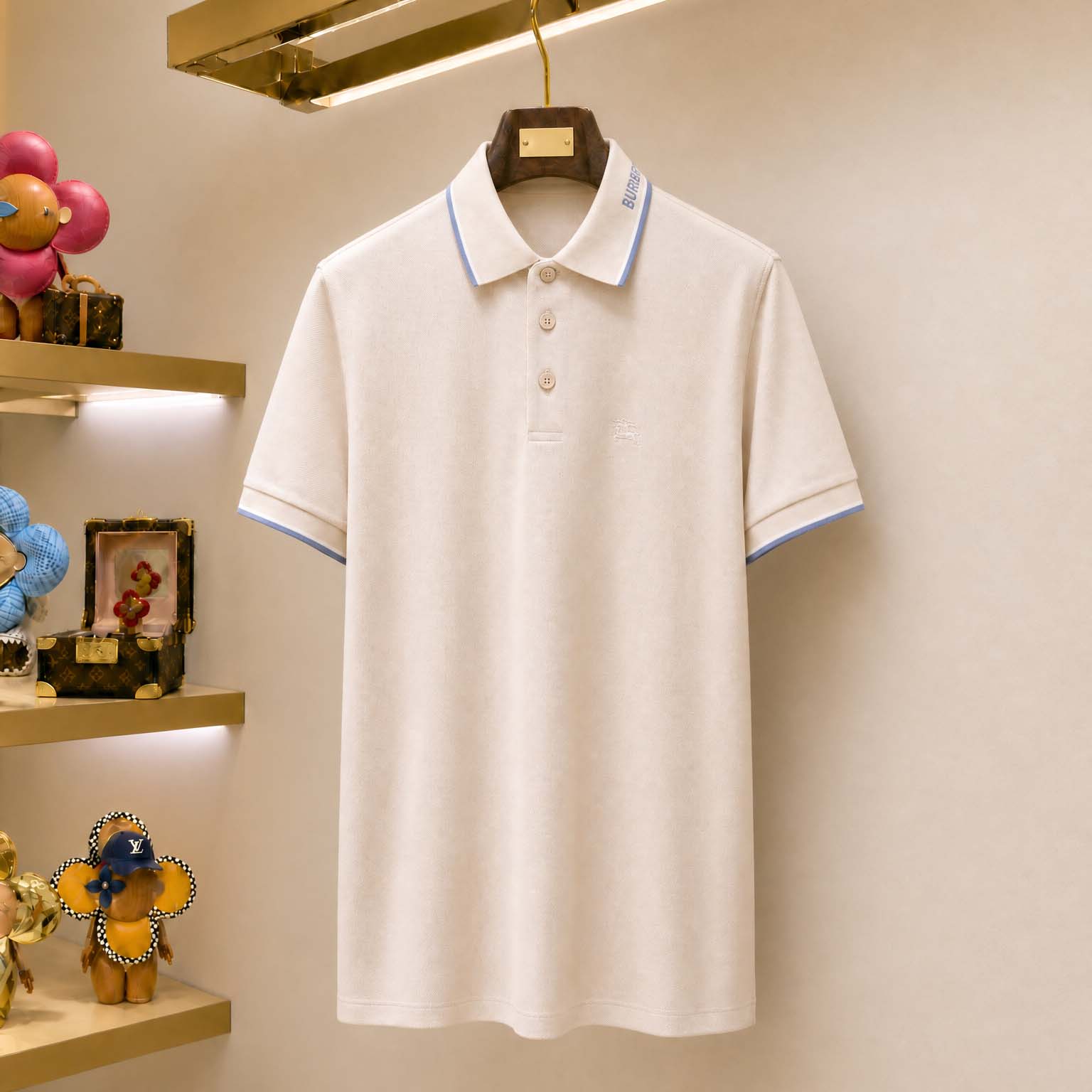 Burberry Logo Collar Cotton Polo Shirt - FashionPlug