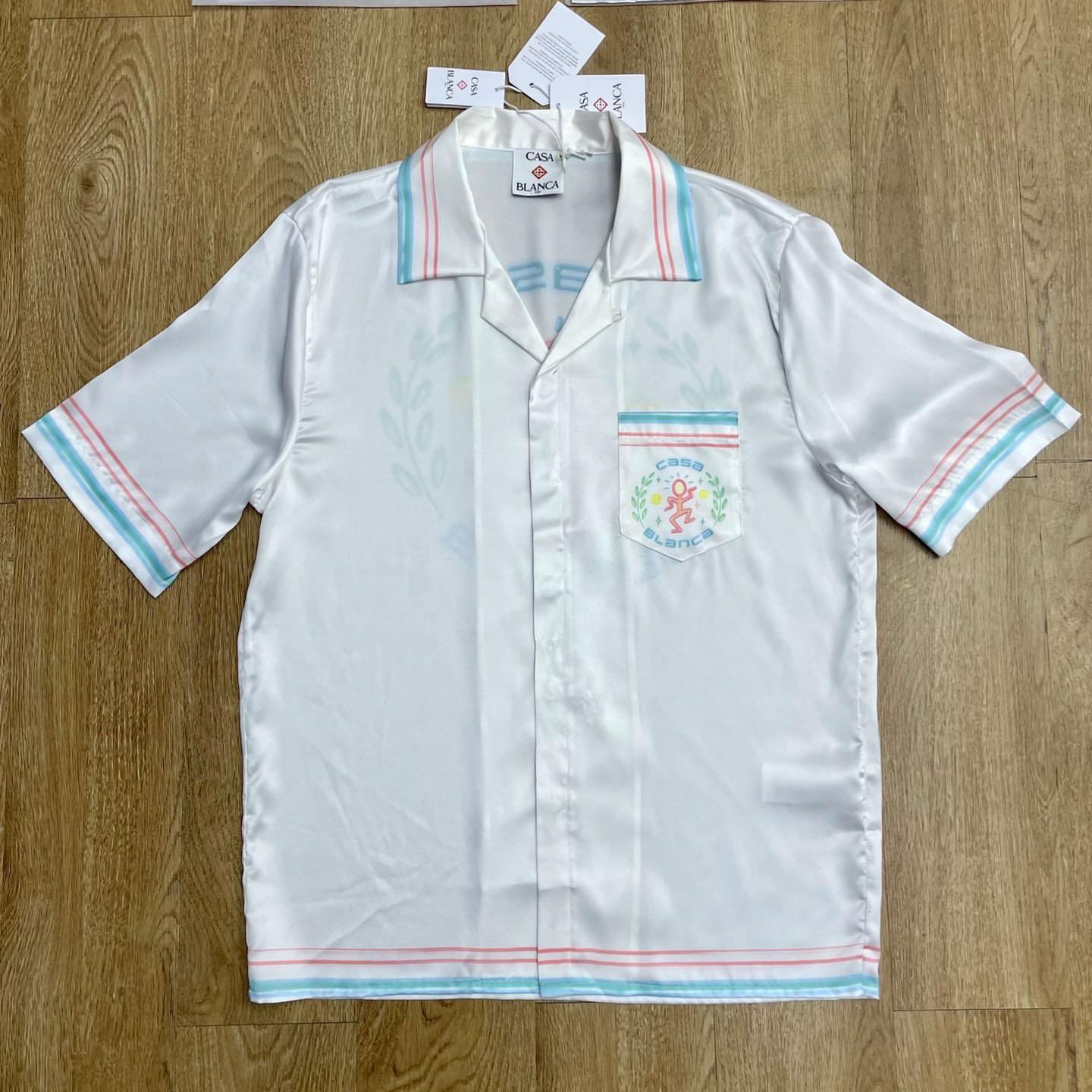 Casablanca Graphic-Print Silk Shirt  CA3576 - FashionPlug
