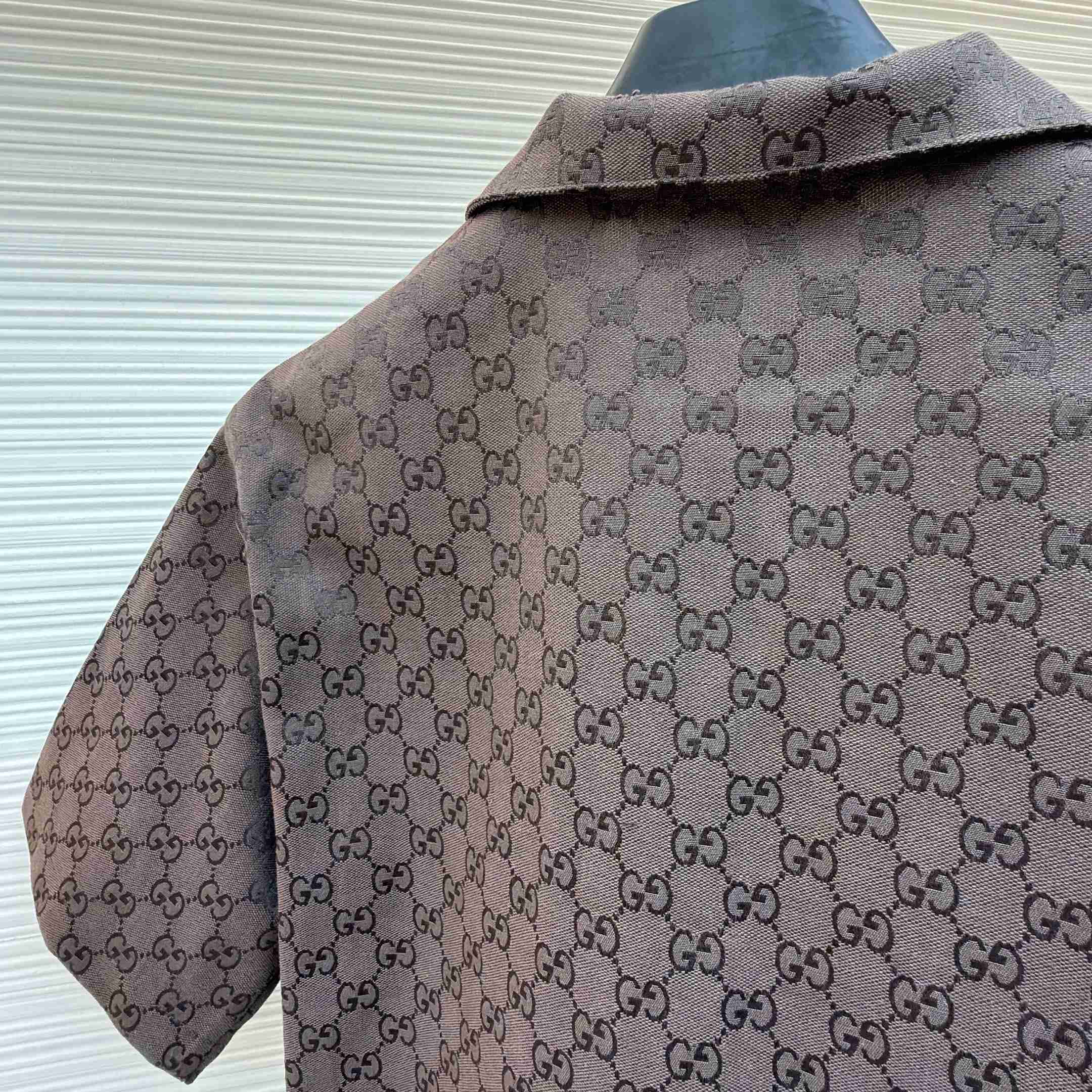 Gucci GG Canvas Linen Blend Bowling Shirt - FashionPlug